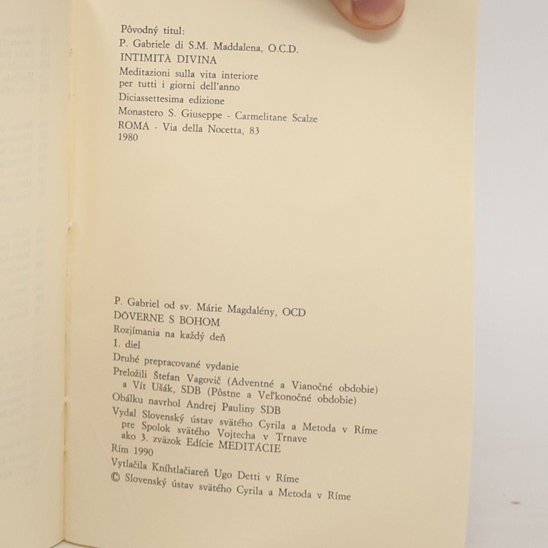 P. Gabriel a S. Maria Magdalena O.C.D. Dôverne s Bohom I