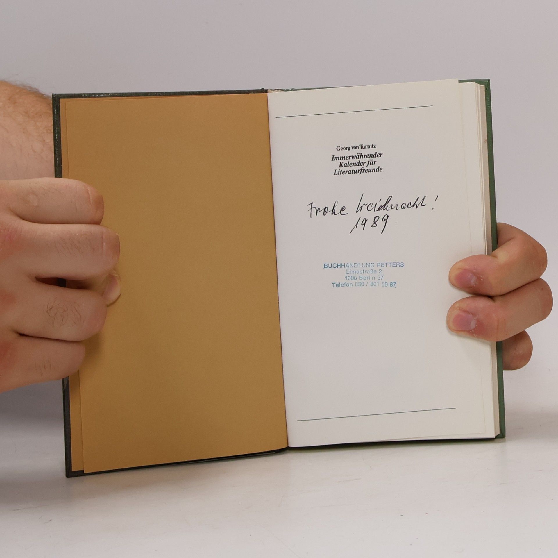 Georg von Turnitz Immerwährender Kalender für Literaturfreunde