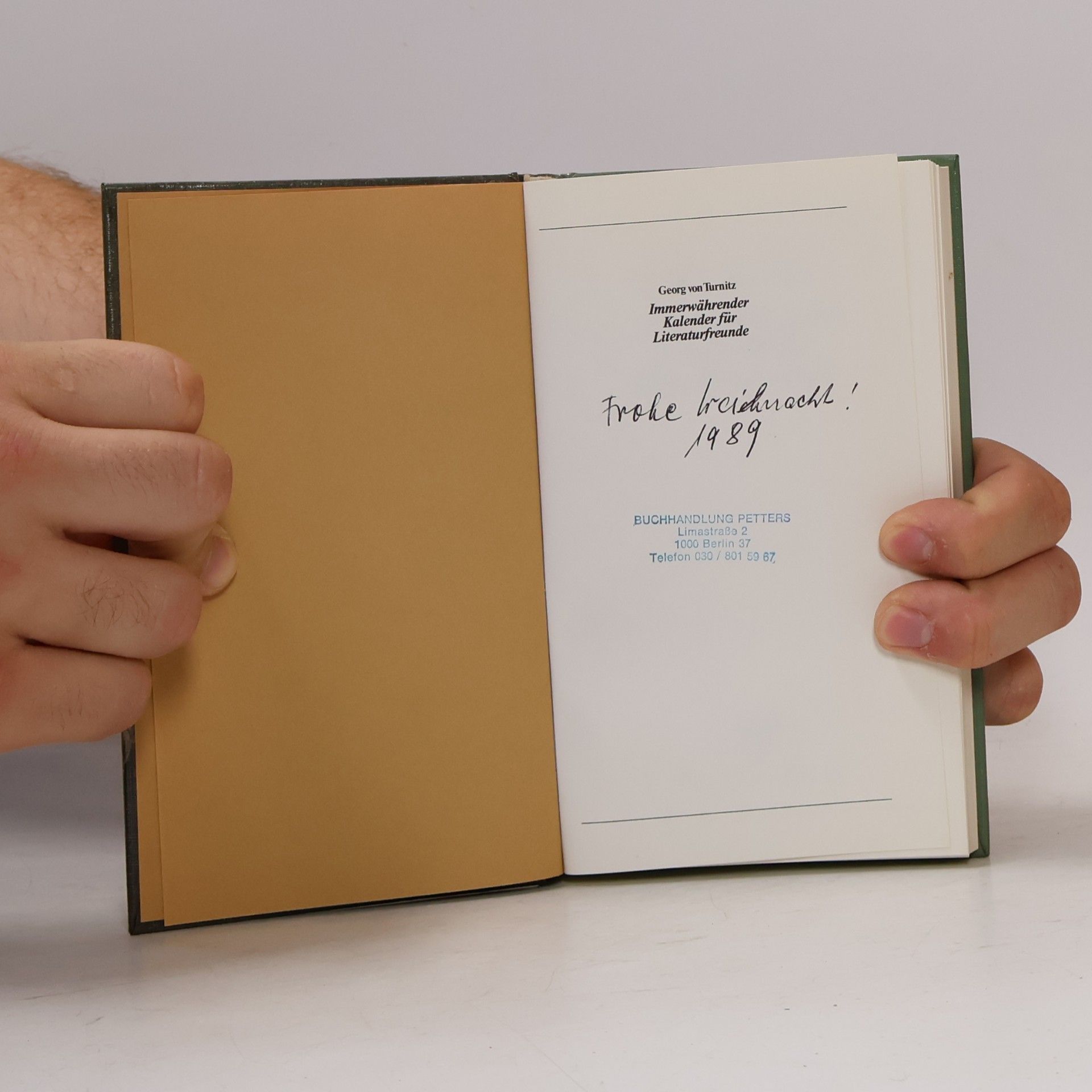 Georg von Turnitz Immerwährender Kalender für Literaturfreunde
