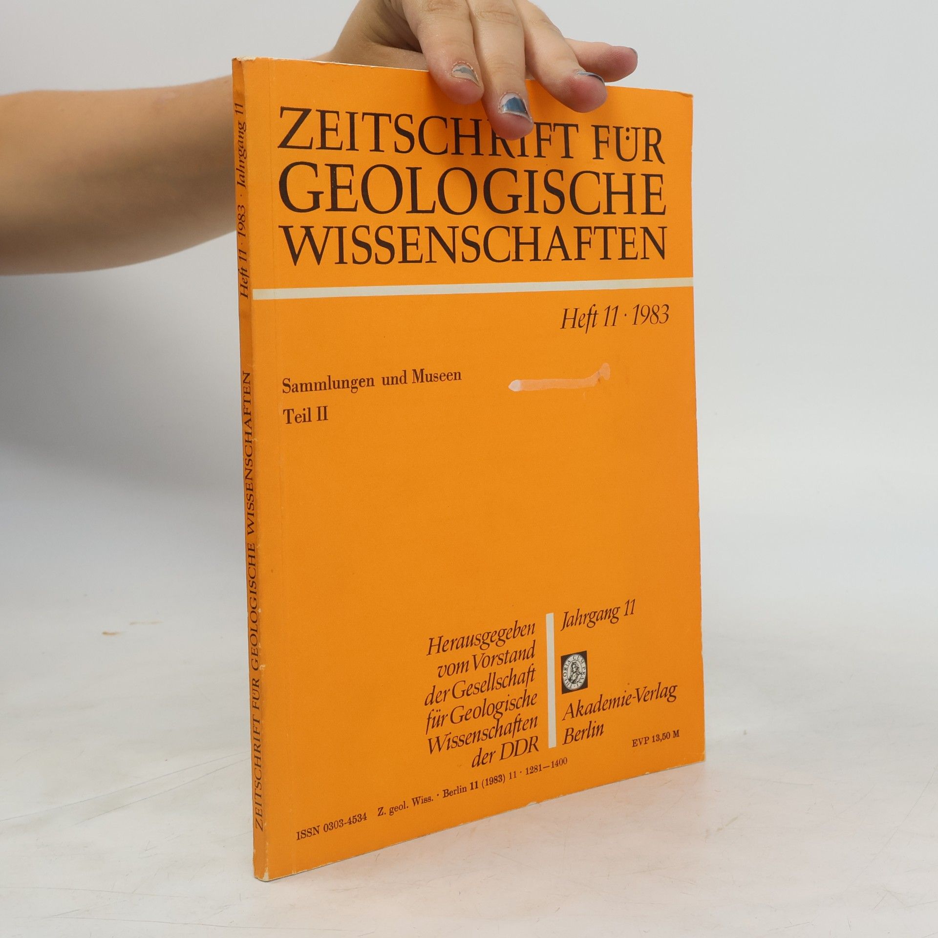 Autorenkollektiv Zeitschrift für Geologische Wissenschaften 11/1983