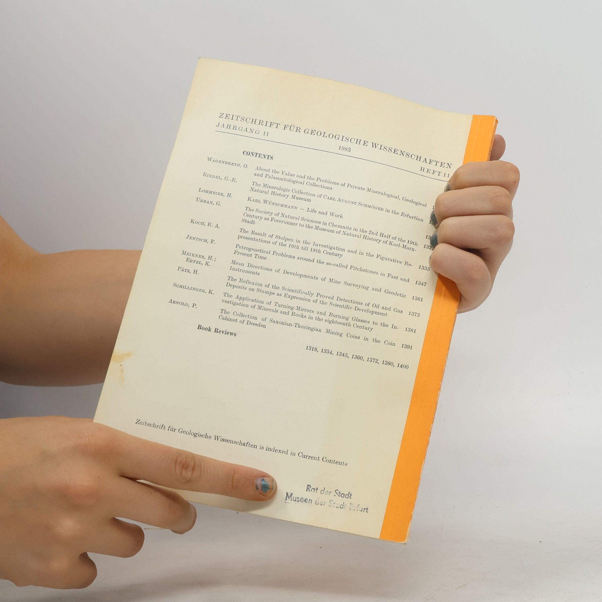 Autorenkollektiv Zeitschrift für Geologische Wissenschaften 11/1983