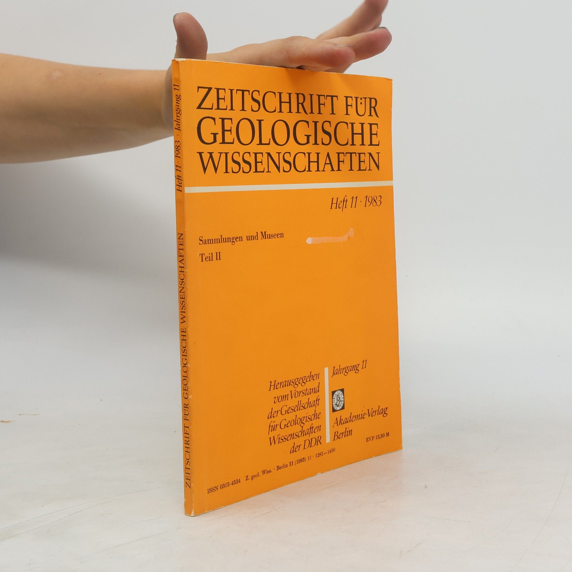 Autorenkollektiv Zeitschrift für Geologische Wissenschaften 11/1983
