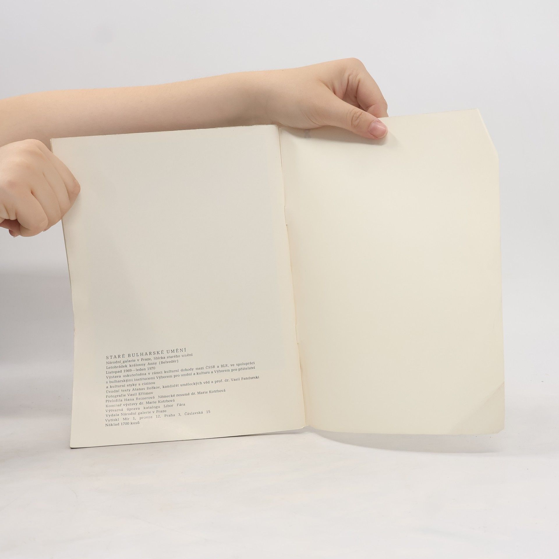 Kolektiv autorů Staré bulharské umění: Národní galerie v Praze - Letohrádek královny Anny (Belvedér), listopad 1969 - leden 1970