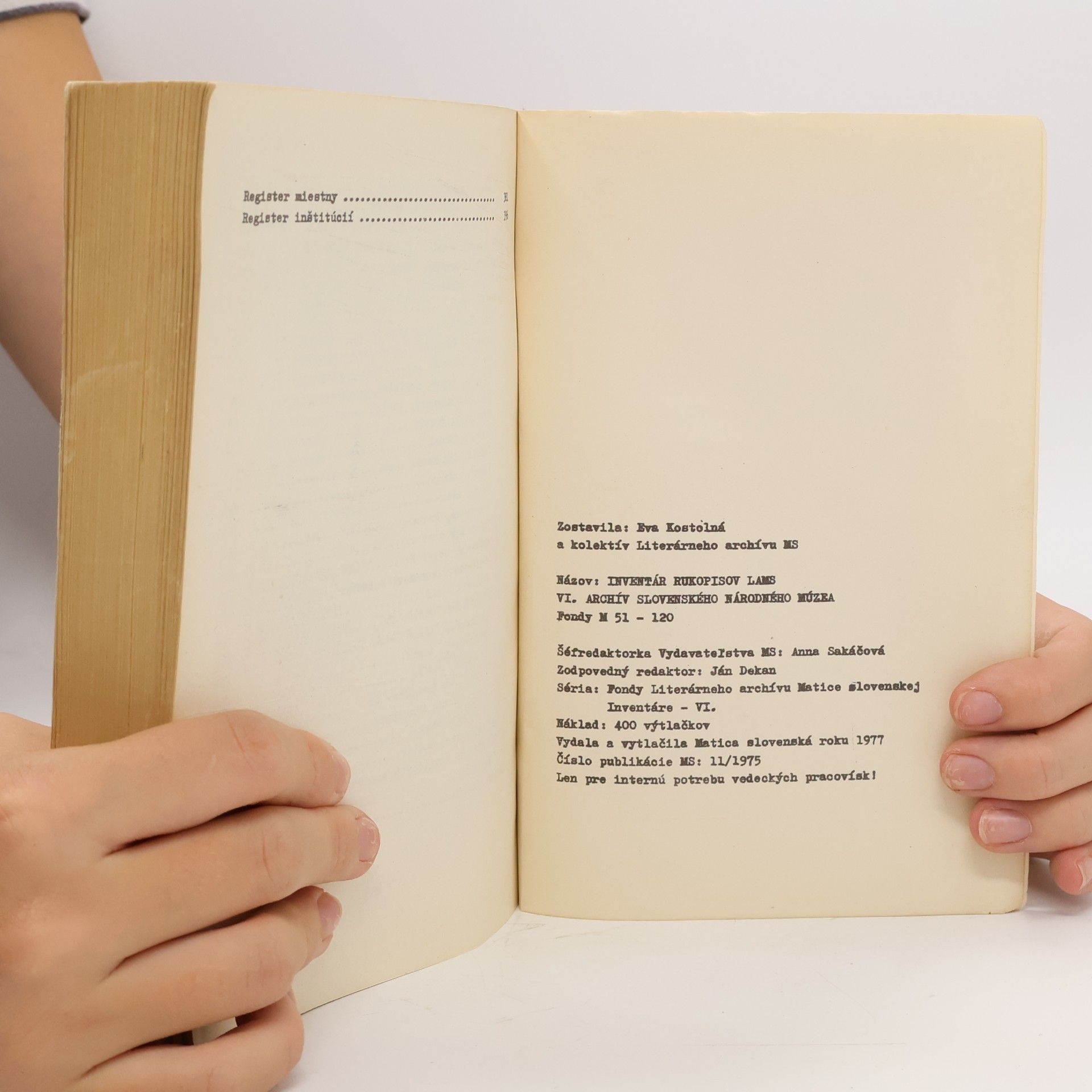 Autorenkollektiv VI. Inventár rukopisov literárneho archívu matice slovenskej