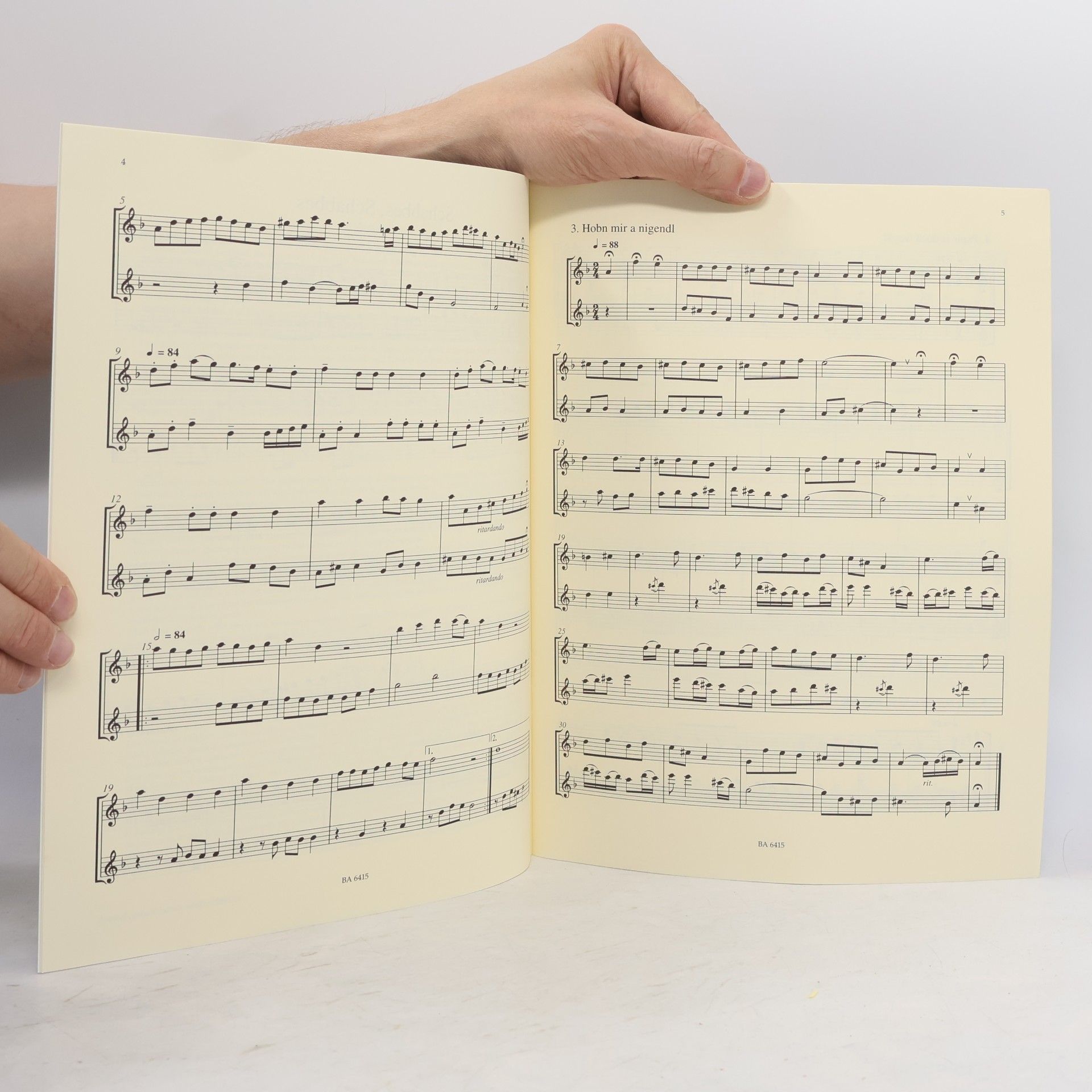 a due: Schabbes, Schabbes. Jidd. Lieder für 2 f'-Bfl