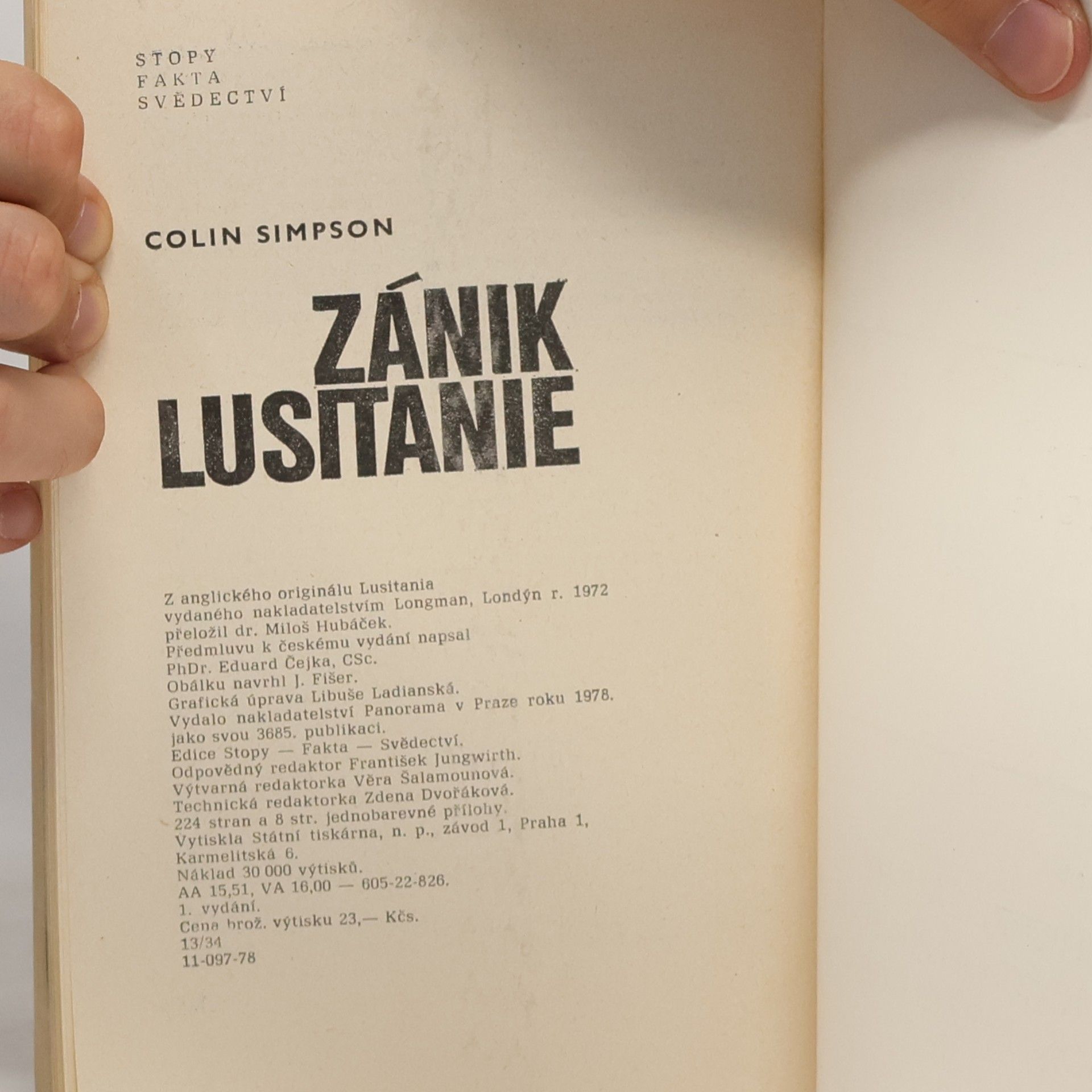 Colin Simpson Zánik Lusitanie