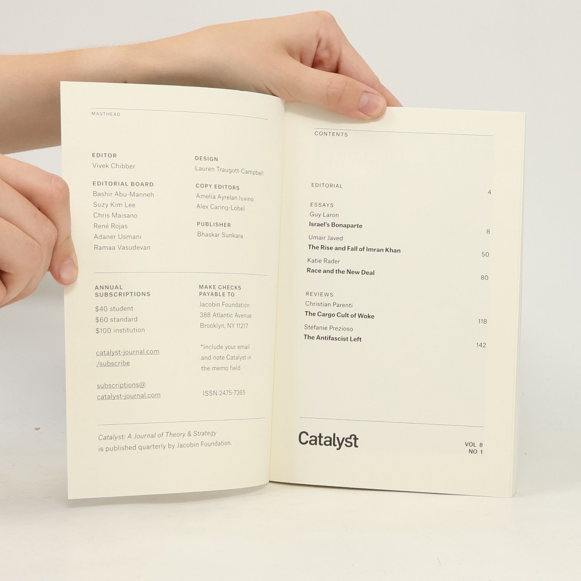 Kolektiv autorů Catalyst. Vol. 8. No. 1