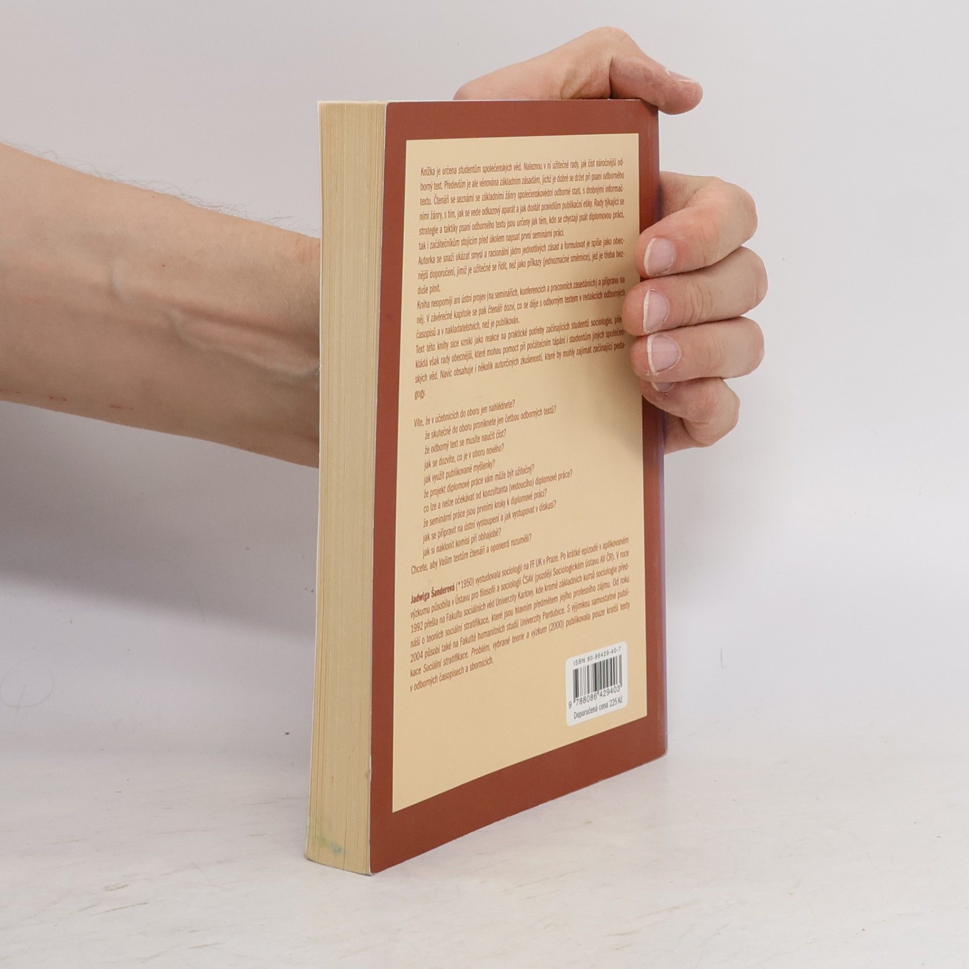Jadwiga Šanderová Jak číst a psát odborný text ve společenských vědách. Několik zásad pro začátečníky