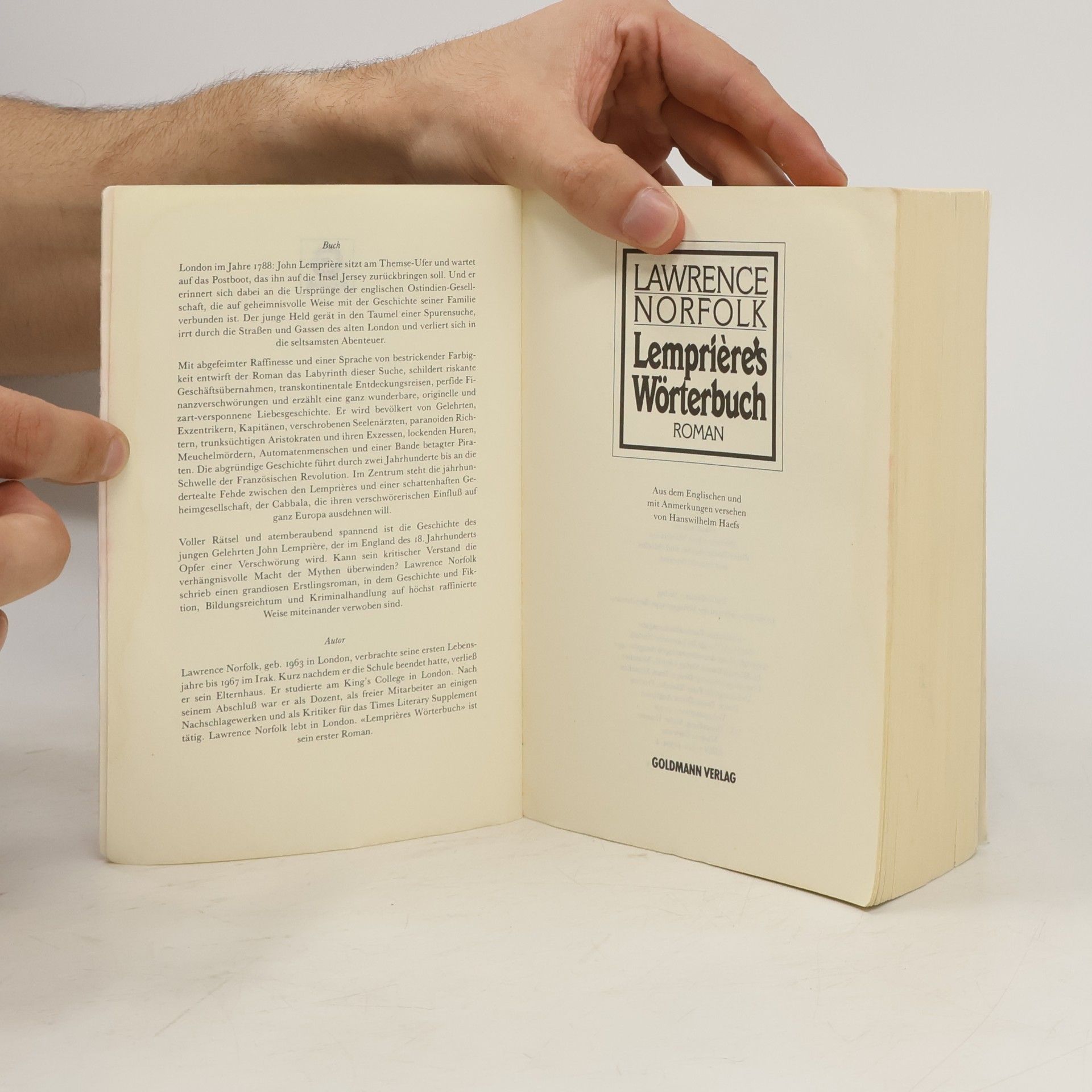 Lawrence Norfolk Lemprière's Wörterbuch
