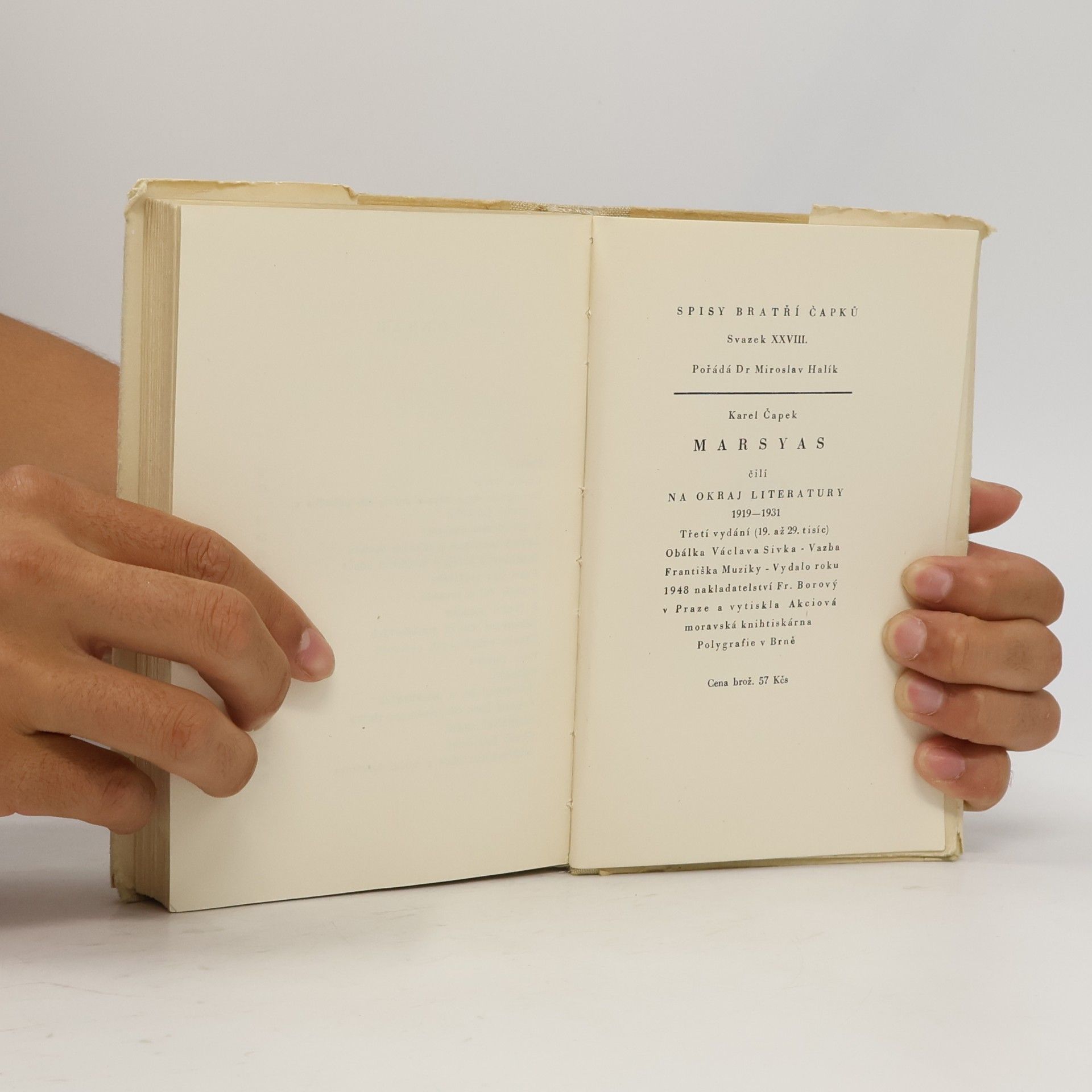 Karel Čapek Marsyas čili na okraj literatury 1919-1931