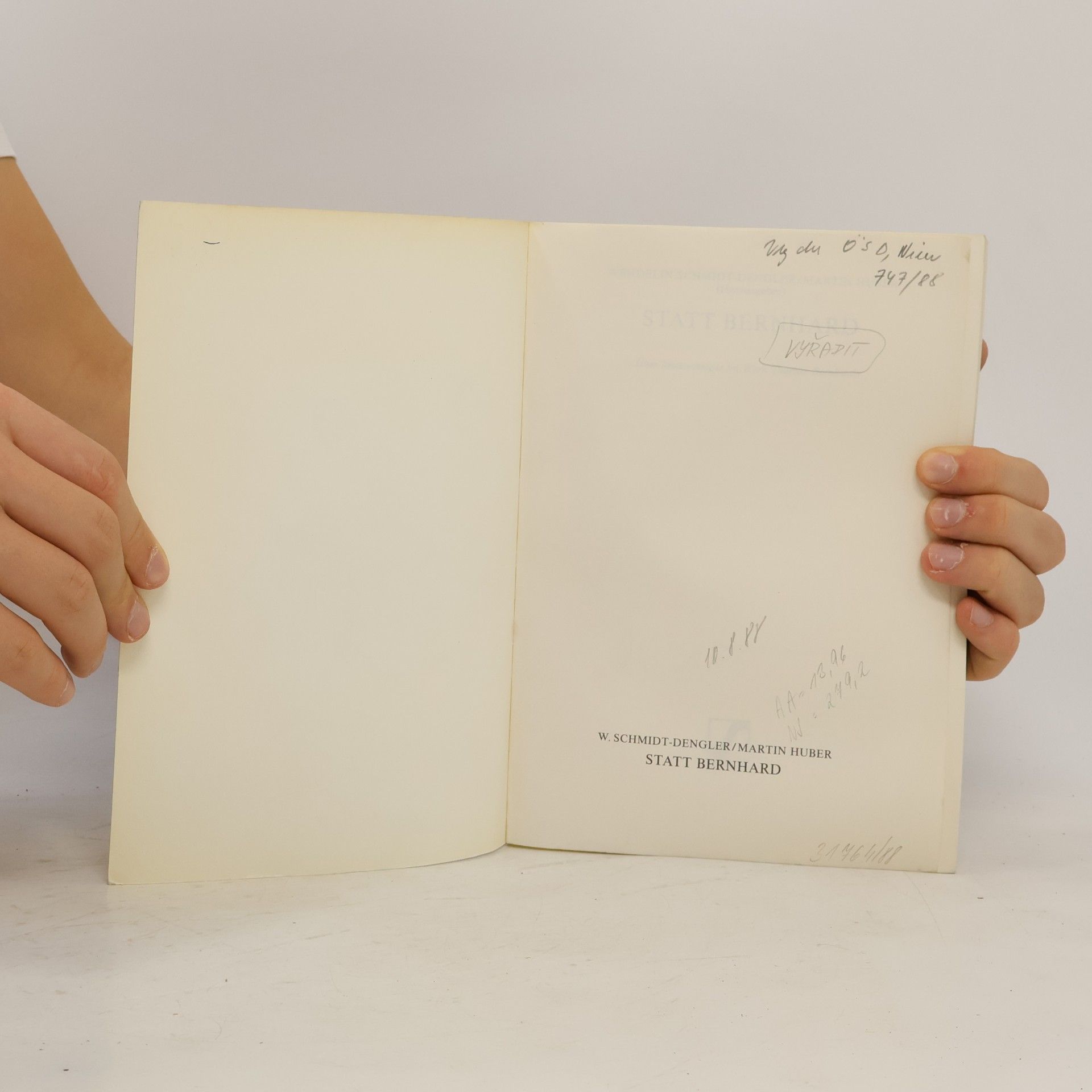 Thomas Bernhard Statt Bernhard