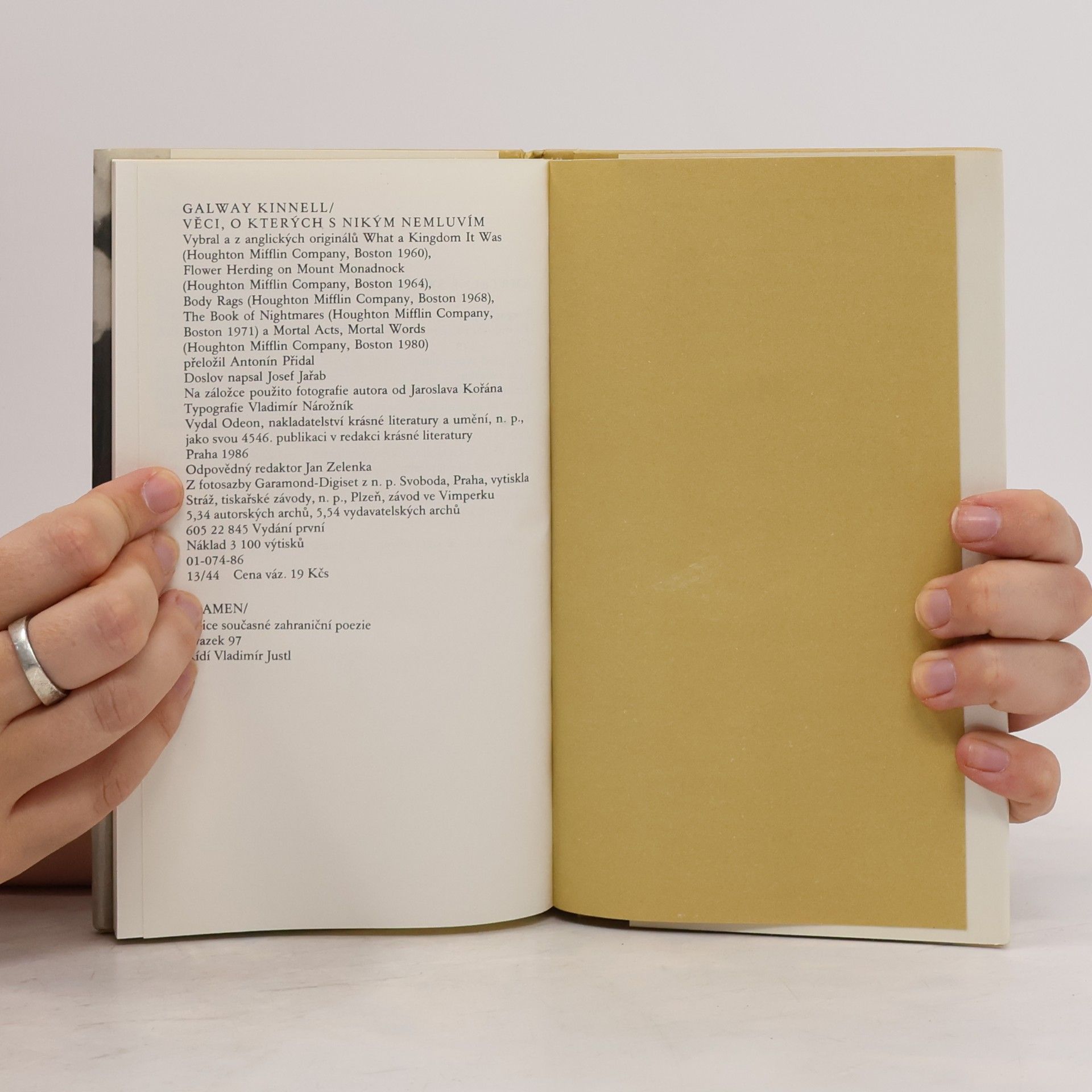 Galway Kinnell Věci, o kterých s nikým nemluvím