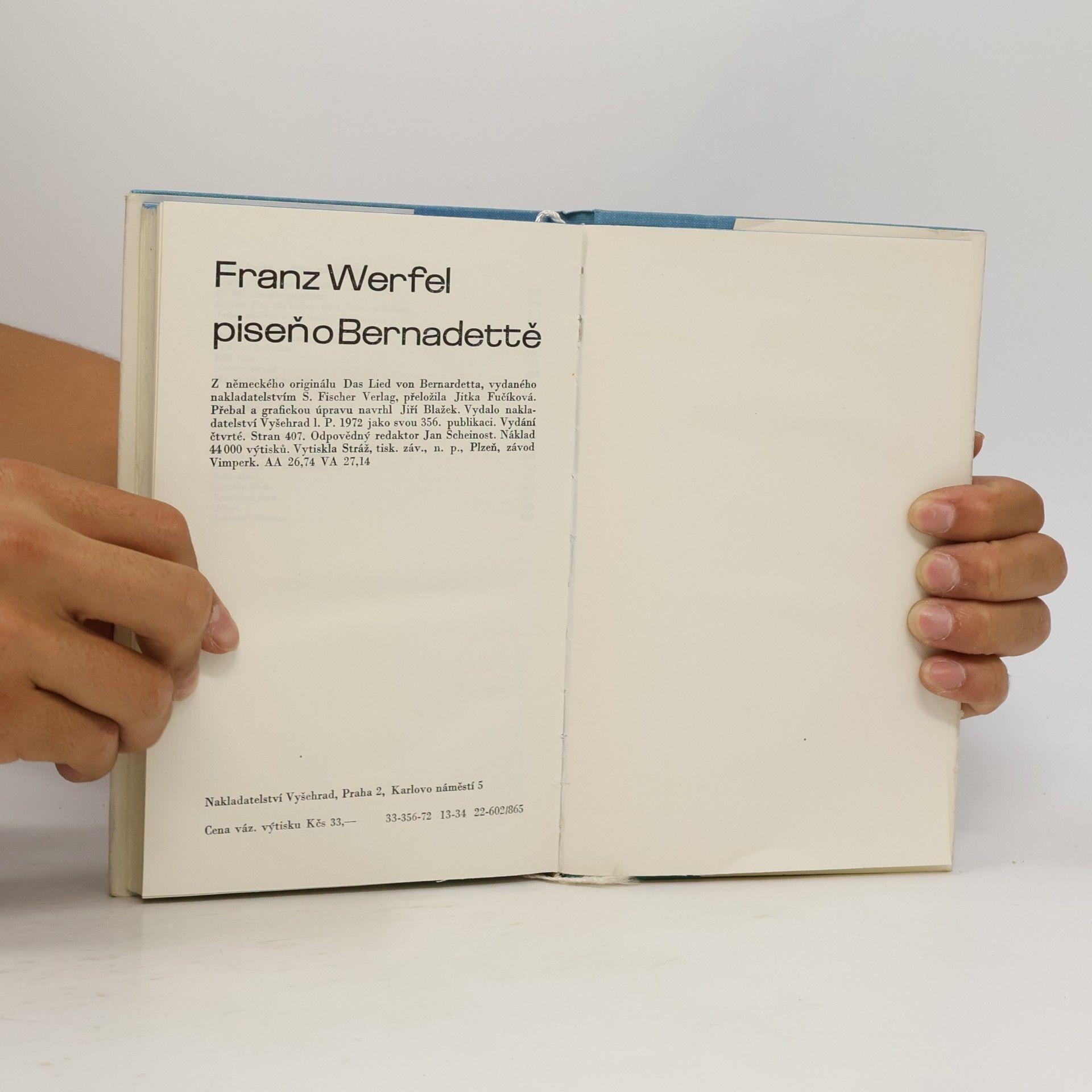 Franz Werfel Píseň o Bernadettě