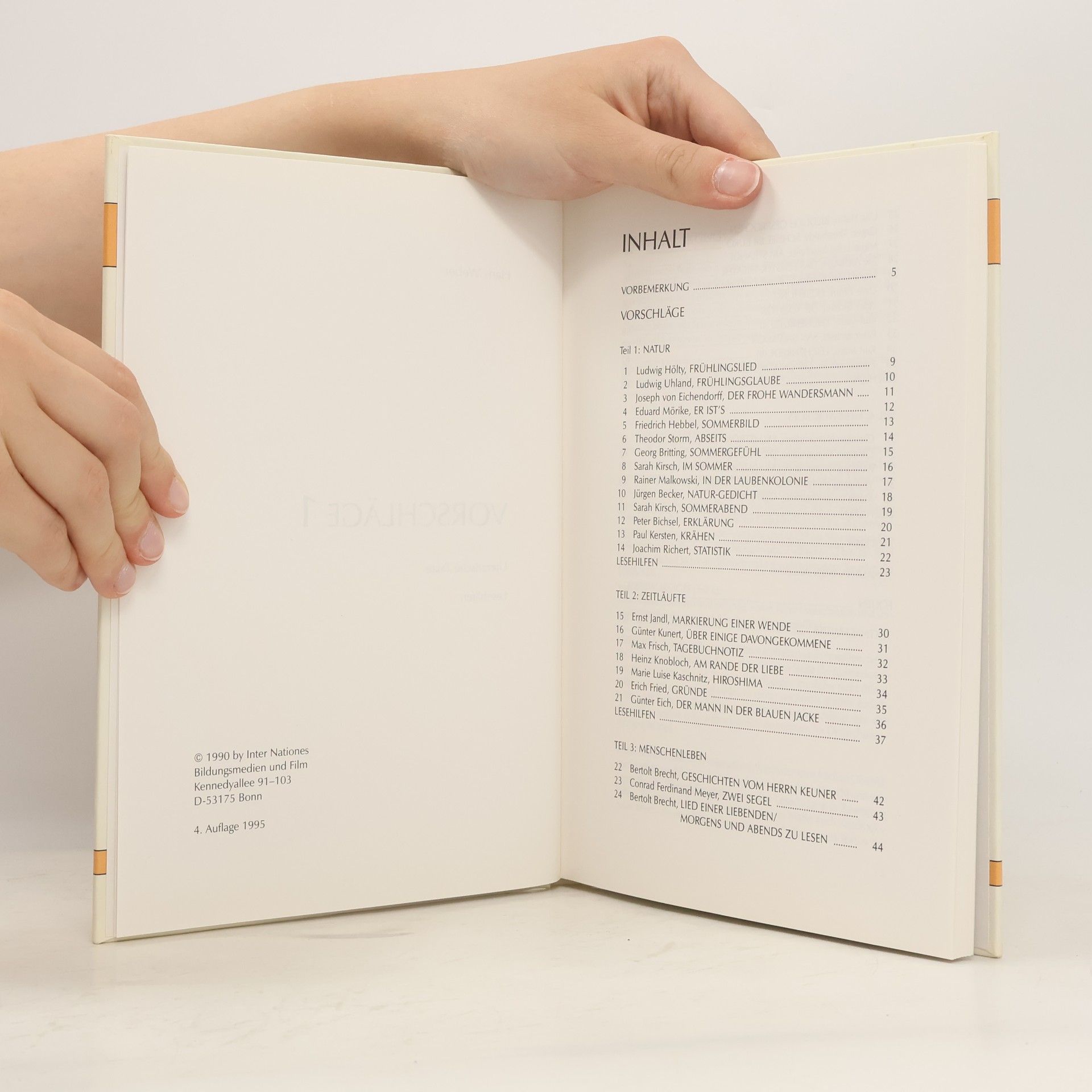 Hans Weber Vorschläge 1. Literarische Texte