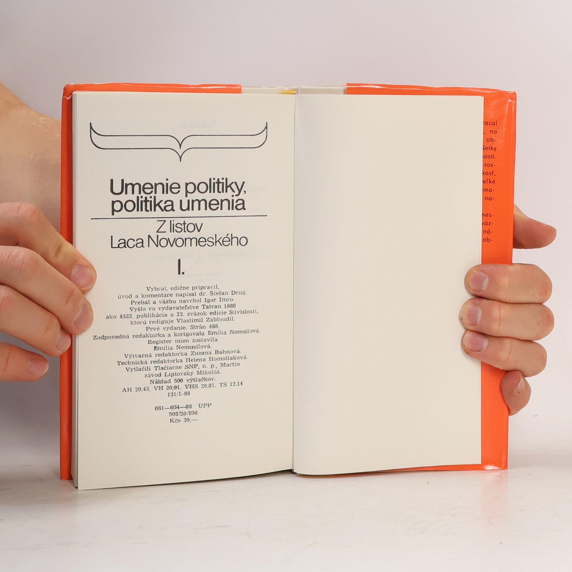 Laco Novomeský Umenie politiky, politika umenia I.