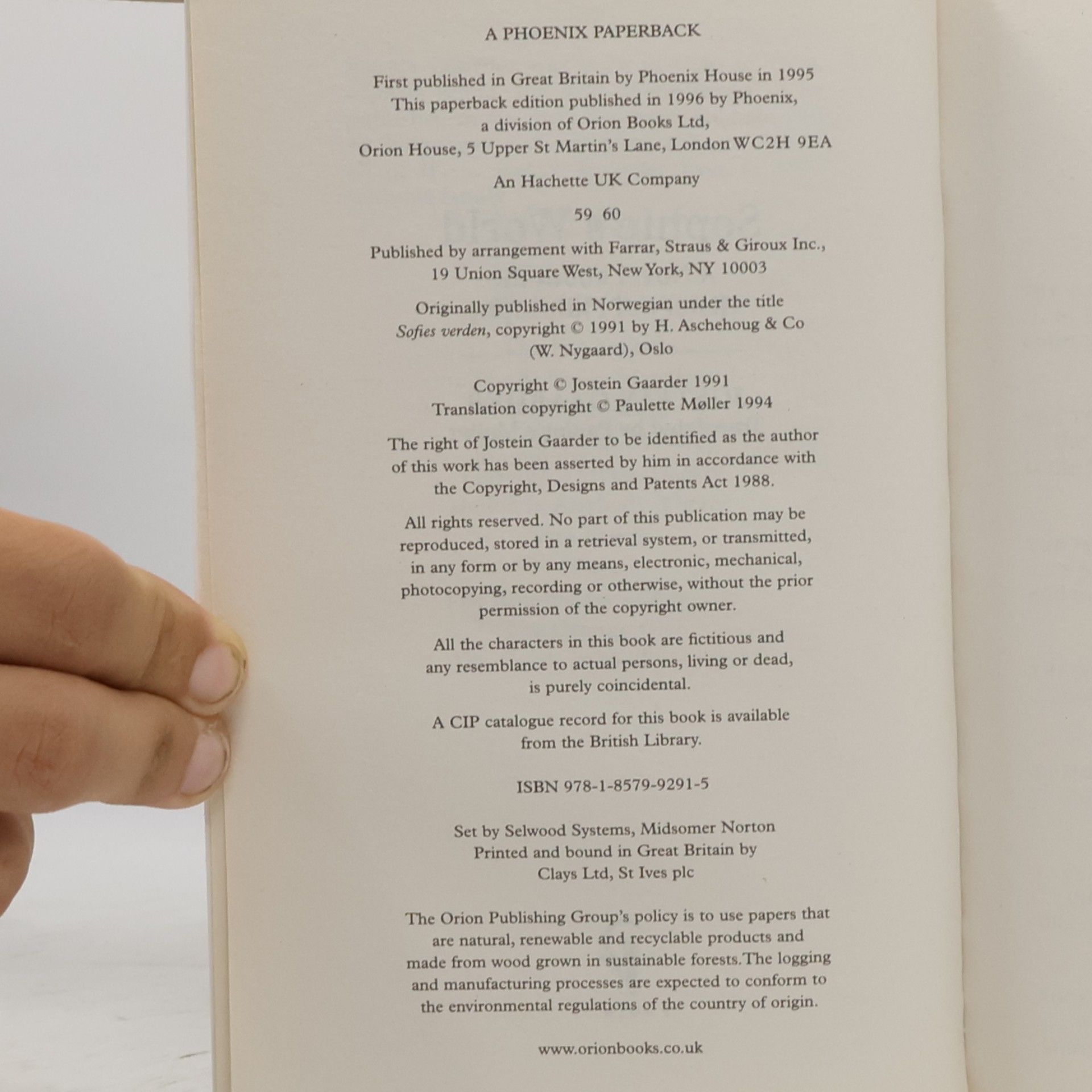 Jostein Gaarder Sophie's World