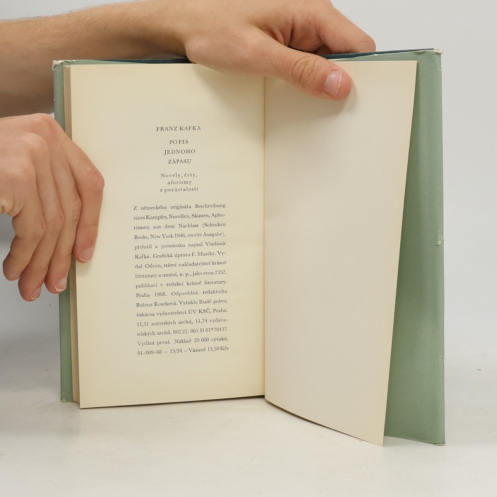 Franz Kafka Popis jednoho zápasu