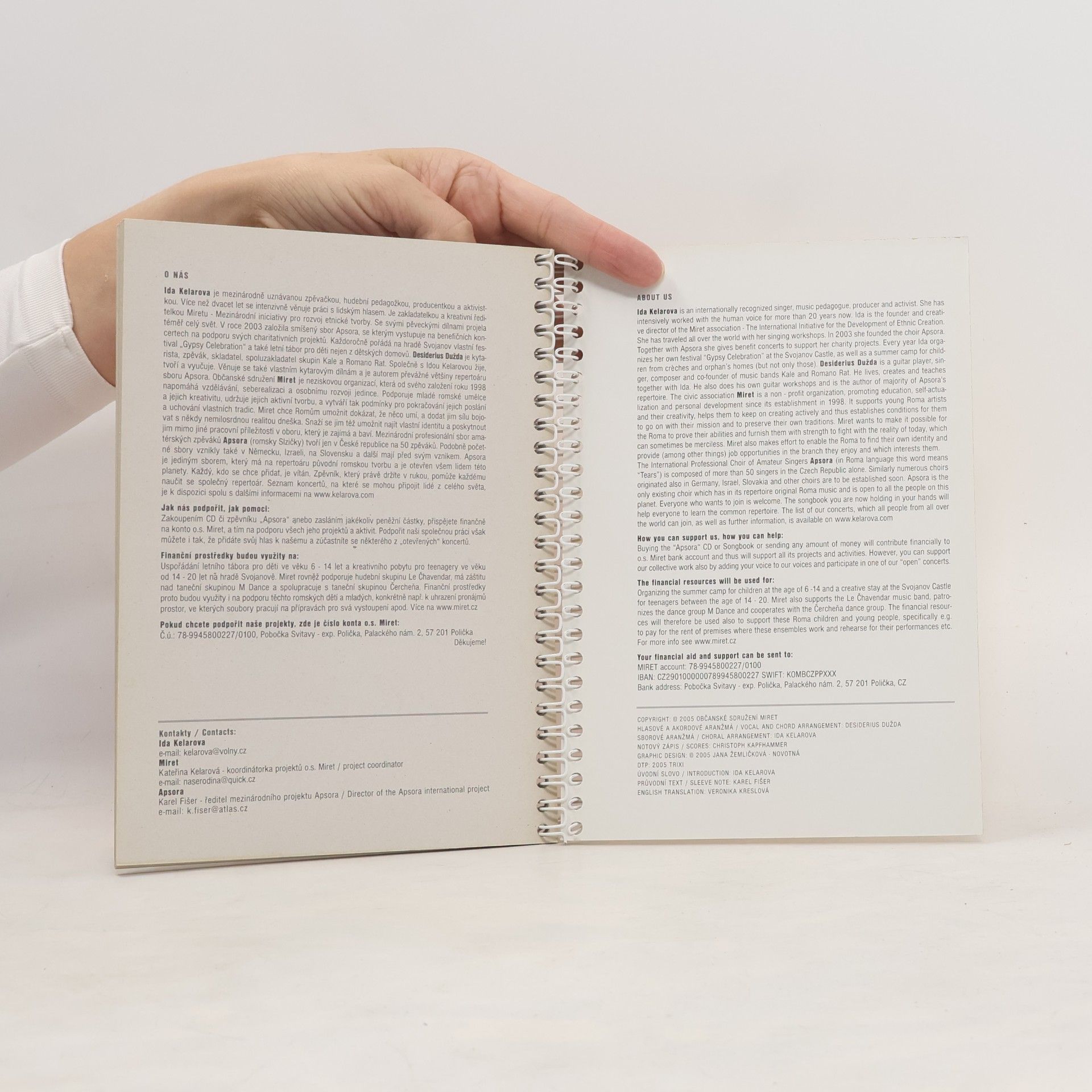 Ida Kelarová Apsora zpěvník. Songbook