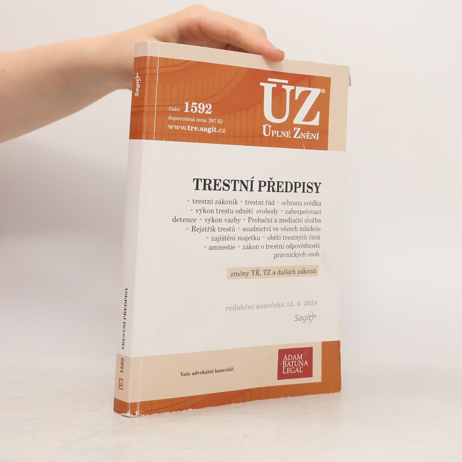 Sagit ÚZ 1592 Trestní předpisy
