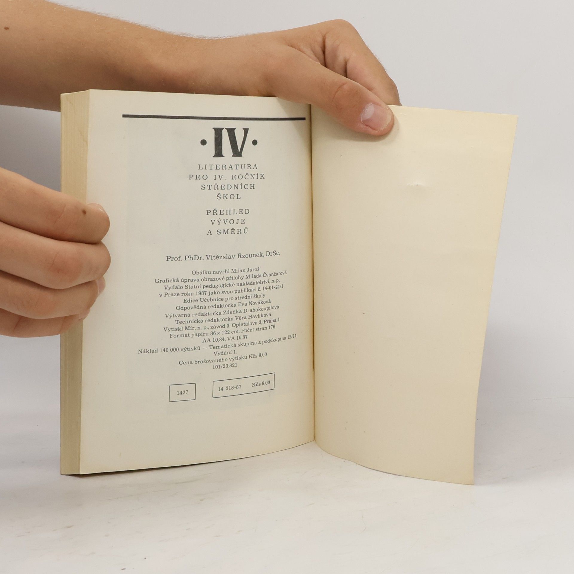 Vítězslav Rzounek Literatura IV. pro střední školy
