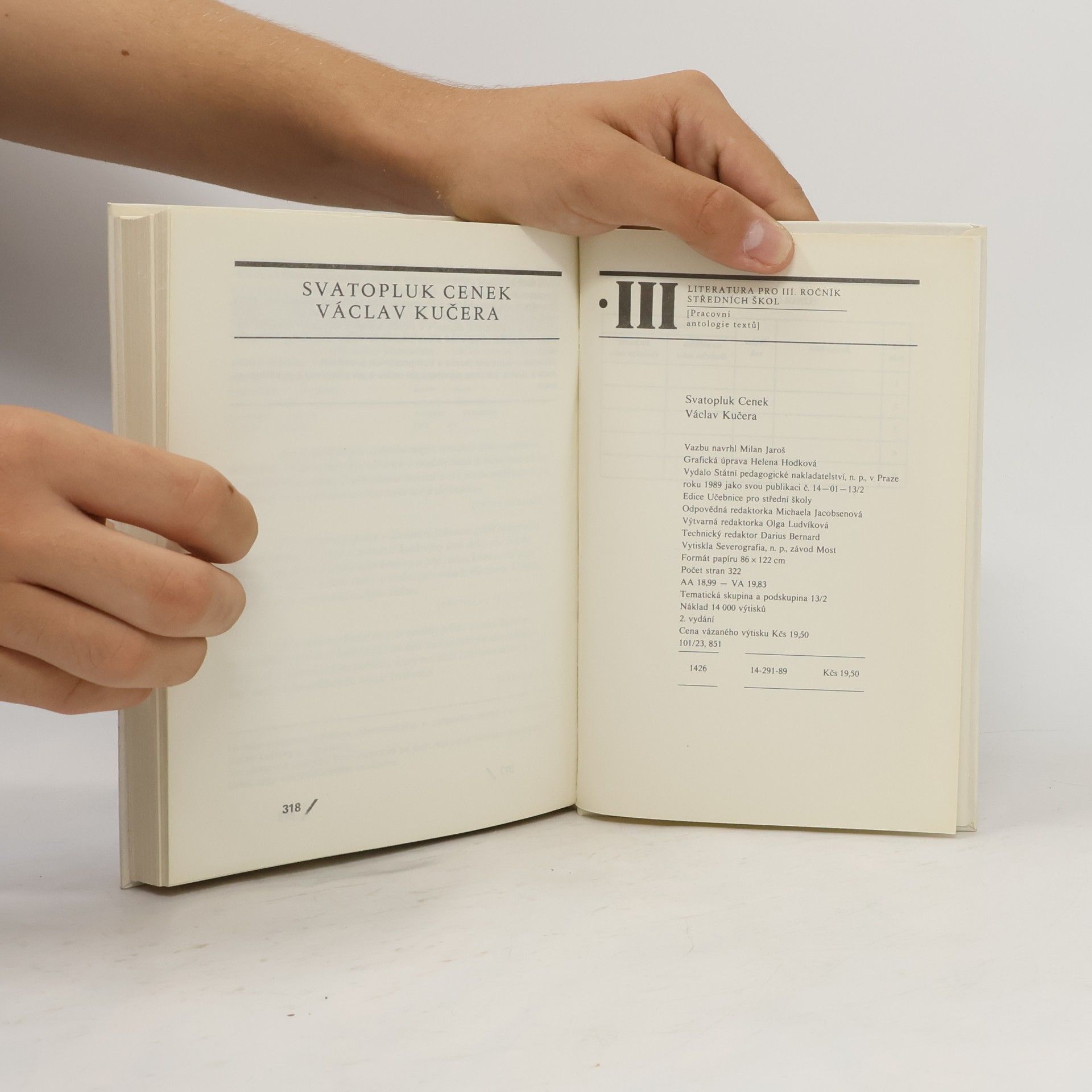 Václav Kučera Literatura III pro střední školy. Pracovní antologie textů
