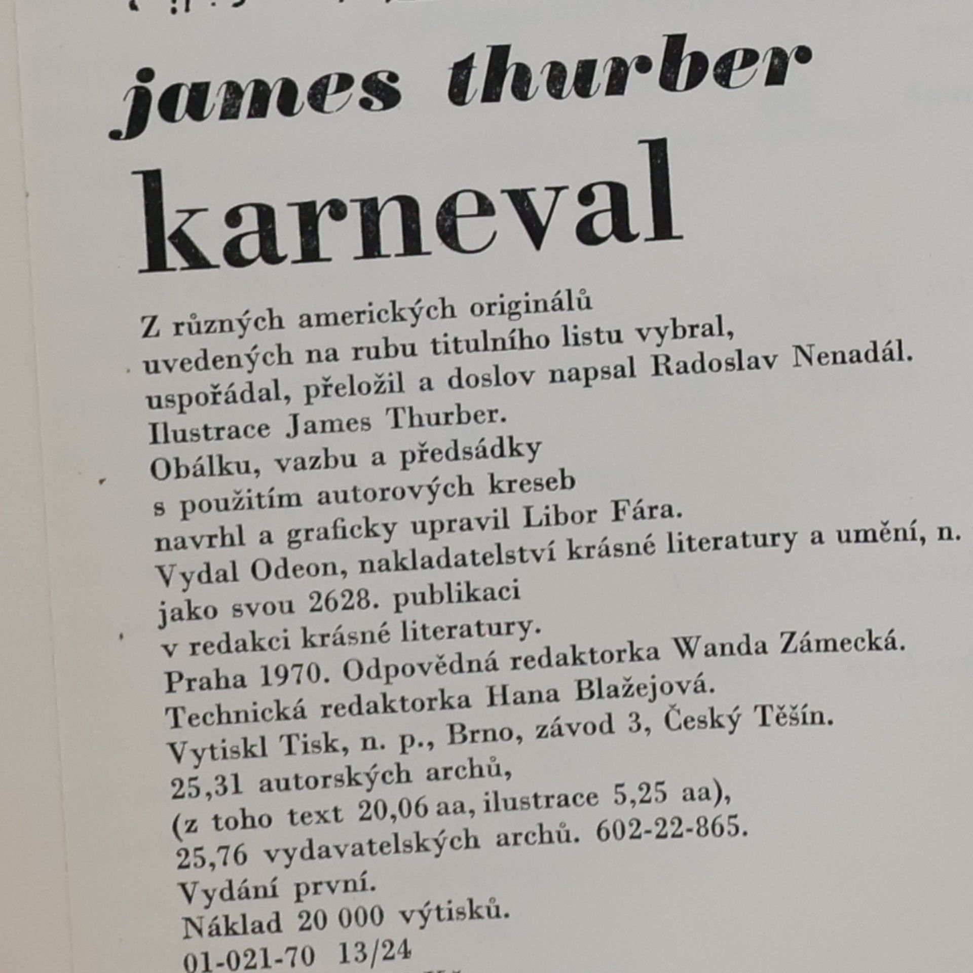 James Thurber Karneval