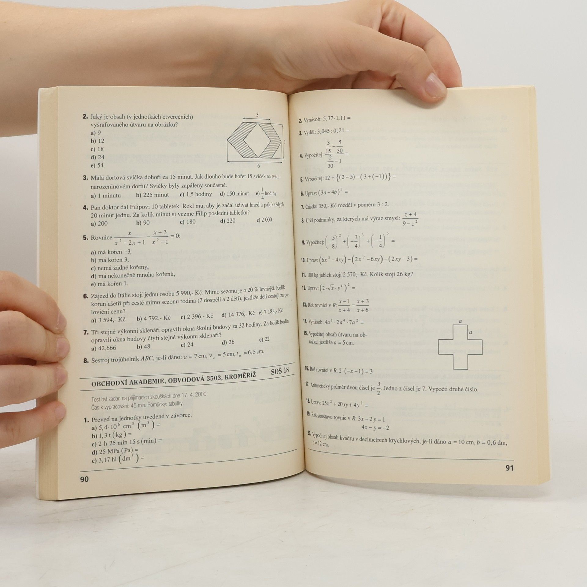 Autorenkollektiv Testy z matematiky 2001 : příprava k přijímacím zkouškám na čtyřleté střední školy : pro žáky, učitele a rodiče