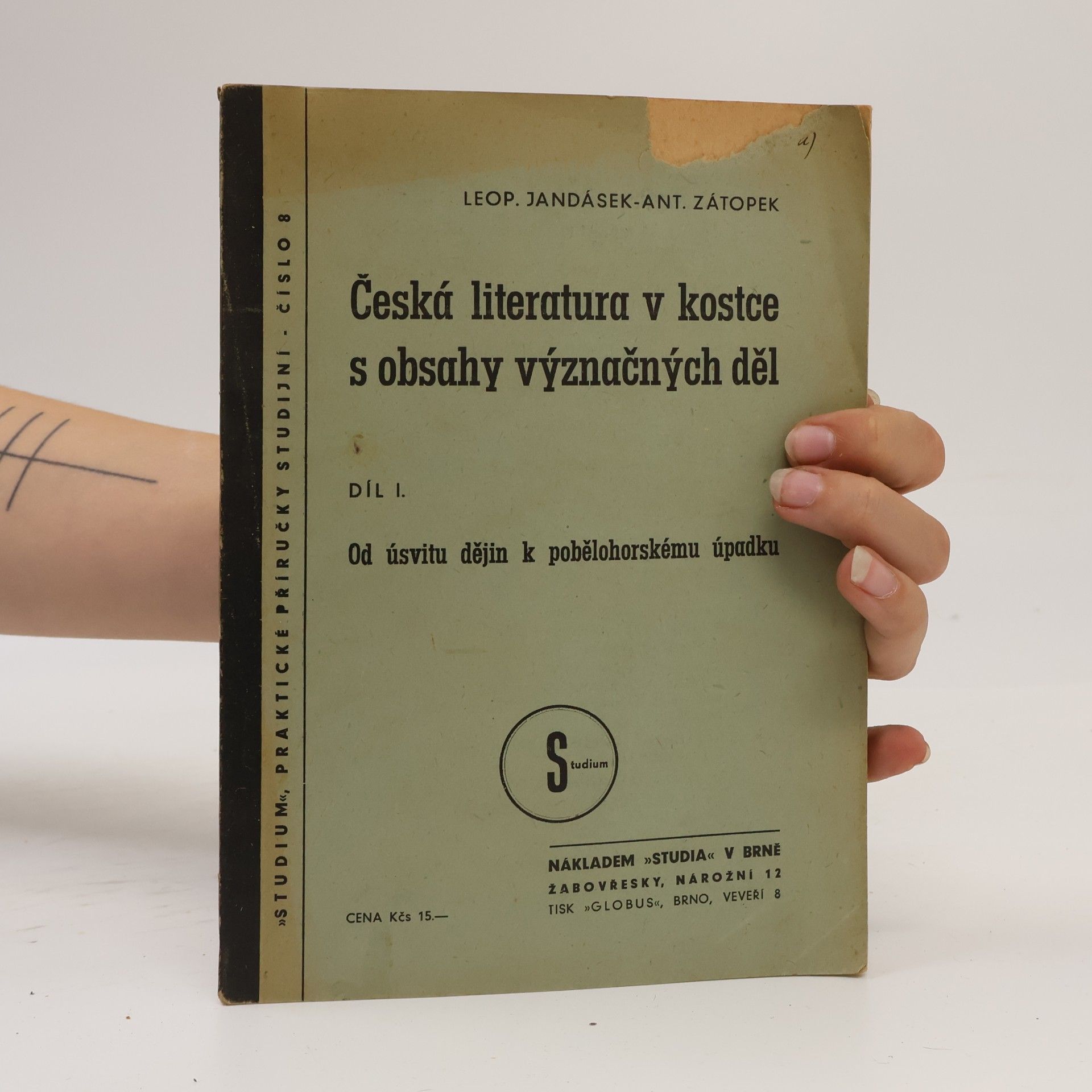 Jandásek Česká literatura v kostce s obsahy význačných děl I.