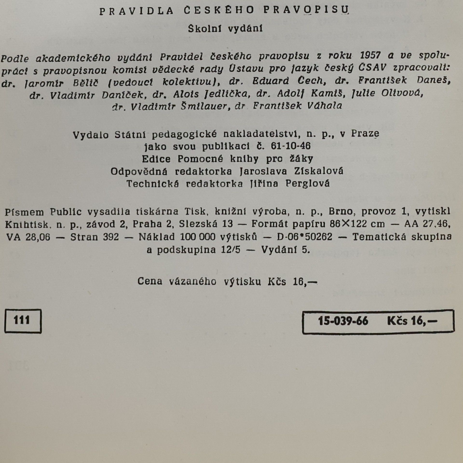 AA.VV. Pravidla českého pravopisu