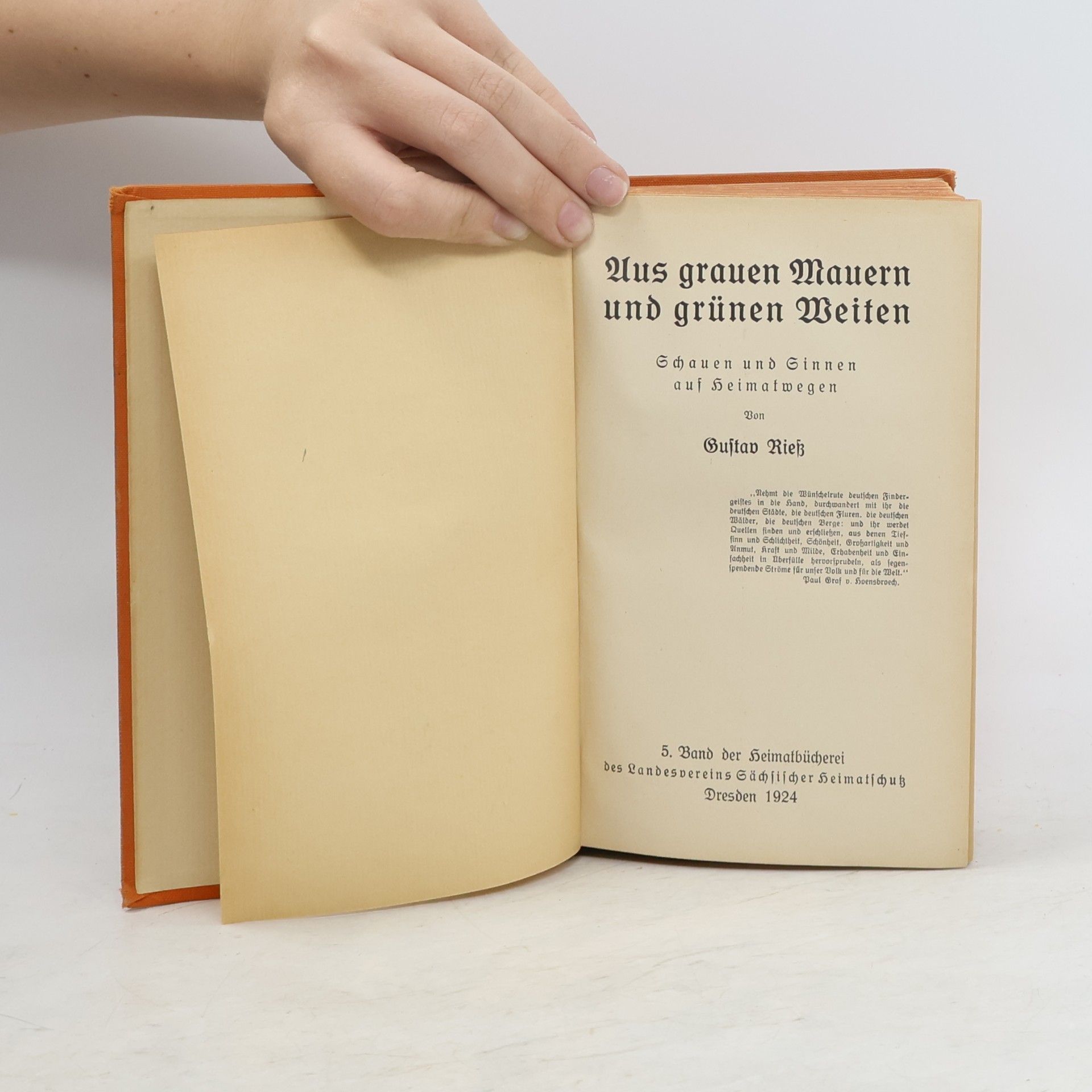 Gustav Riess Aus grauen Mauern und grünen Weiten