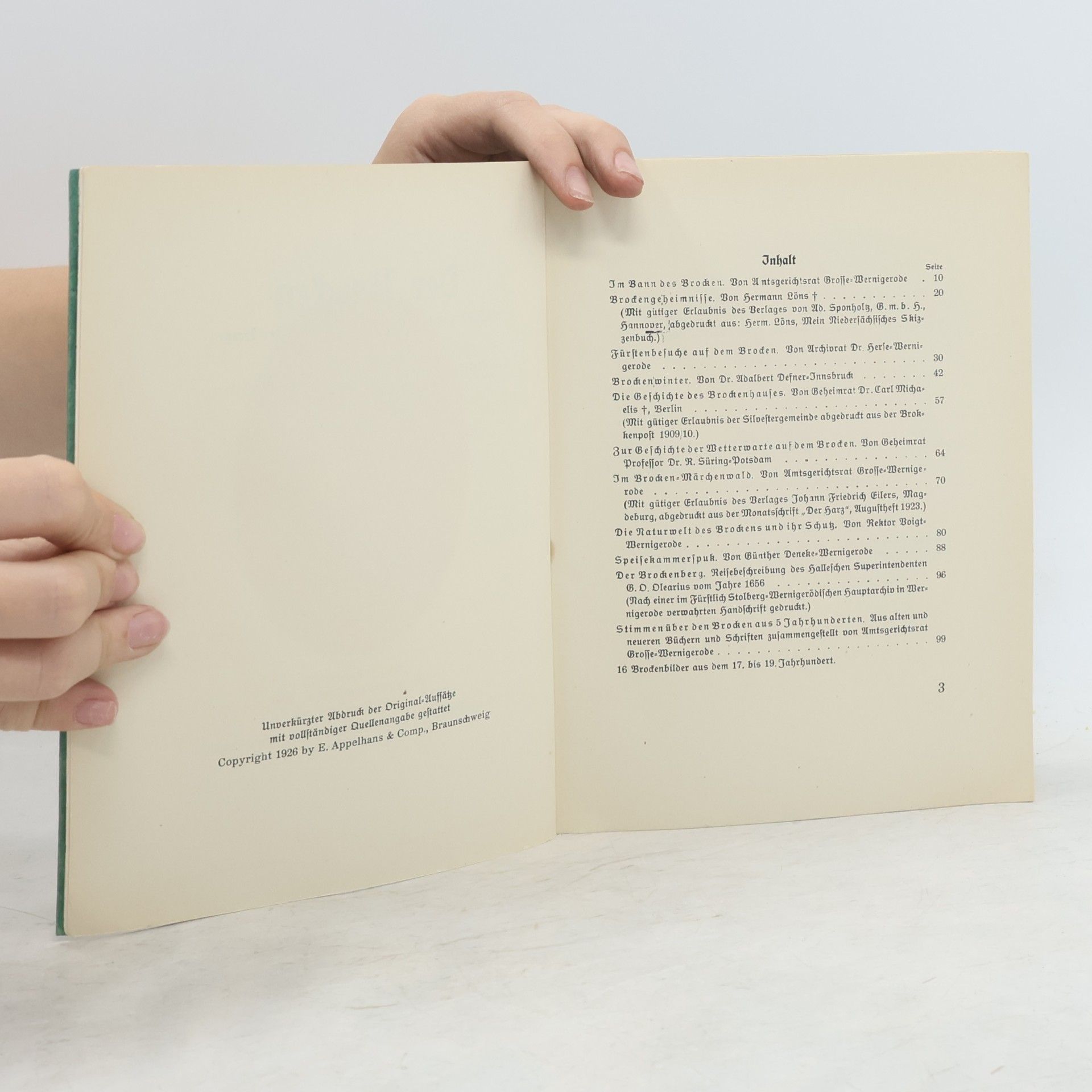 Rudolf Schade  Das Brockenbuch
