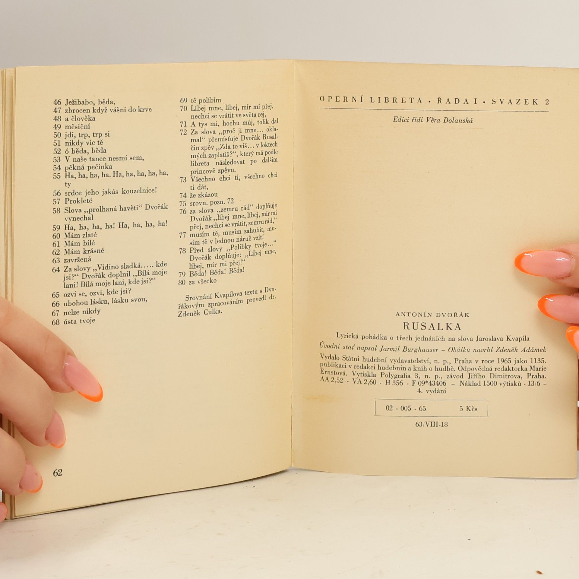 Antonín Dvořák Operní Libreta I-2. Rusalka