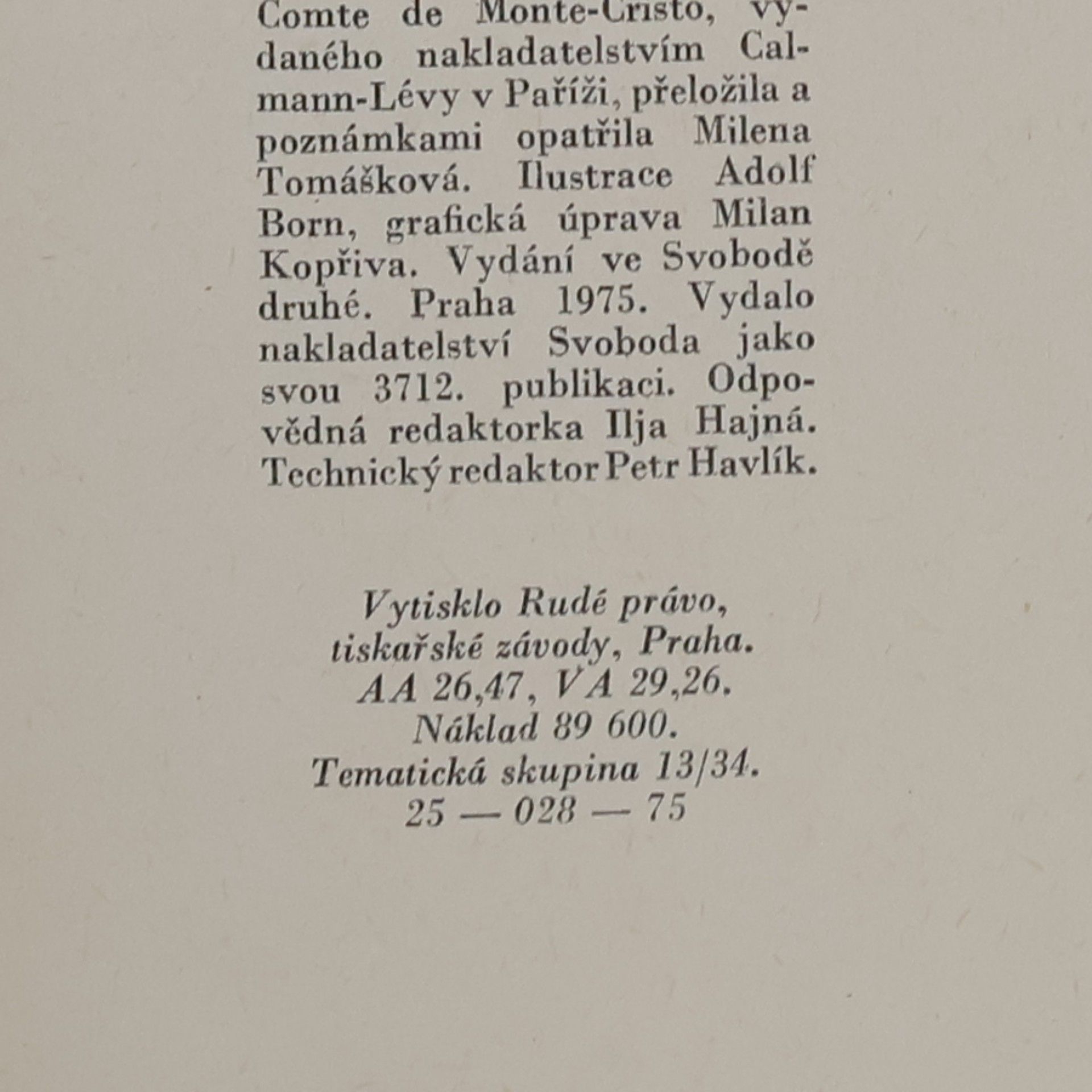 Alexandre Dumas Hrabě Monte Cristo. Kniha druhá, Díl 1/2