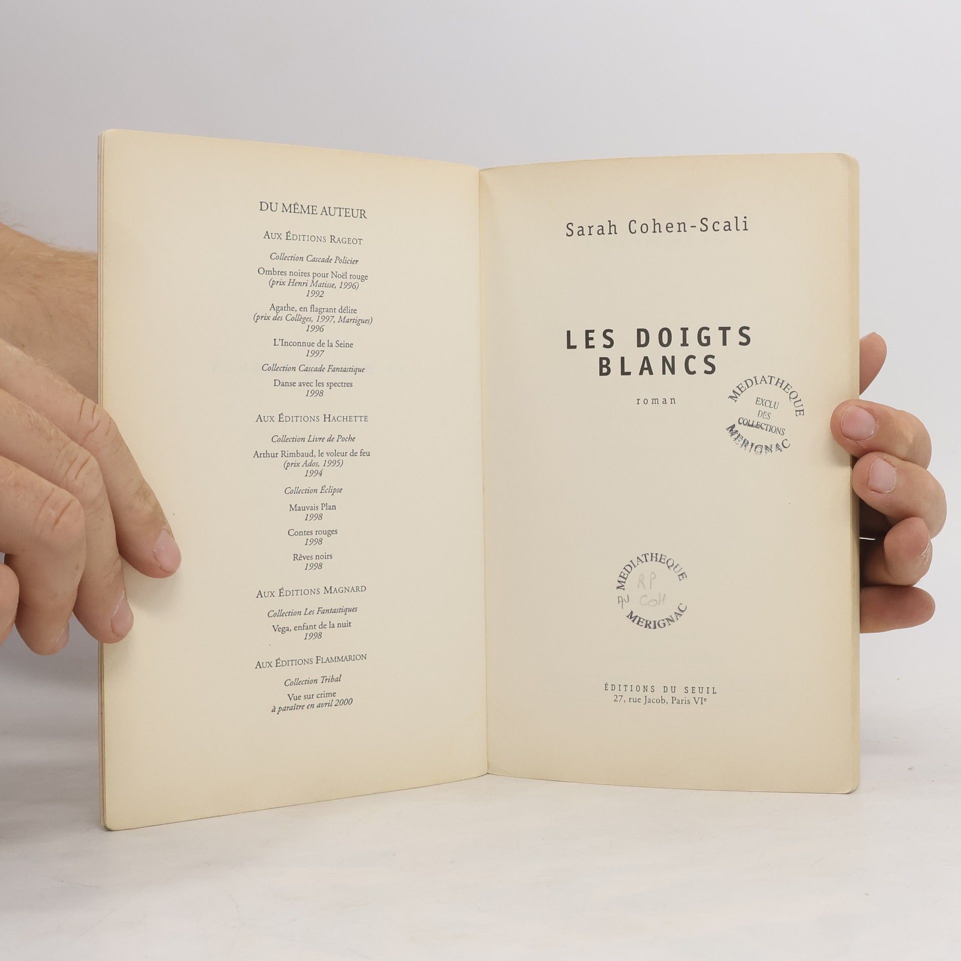 Sarah Cohen-Scali Les Doigts blancs