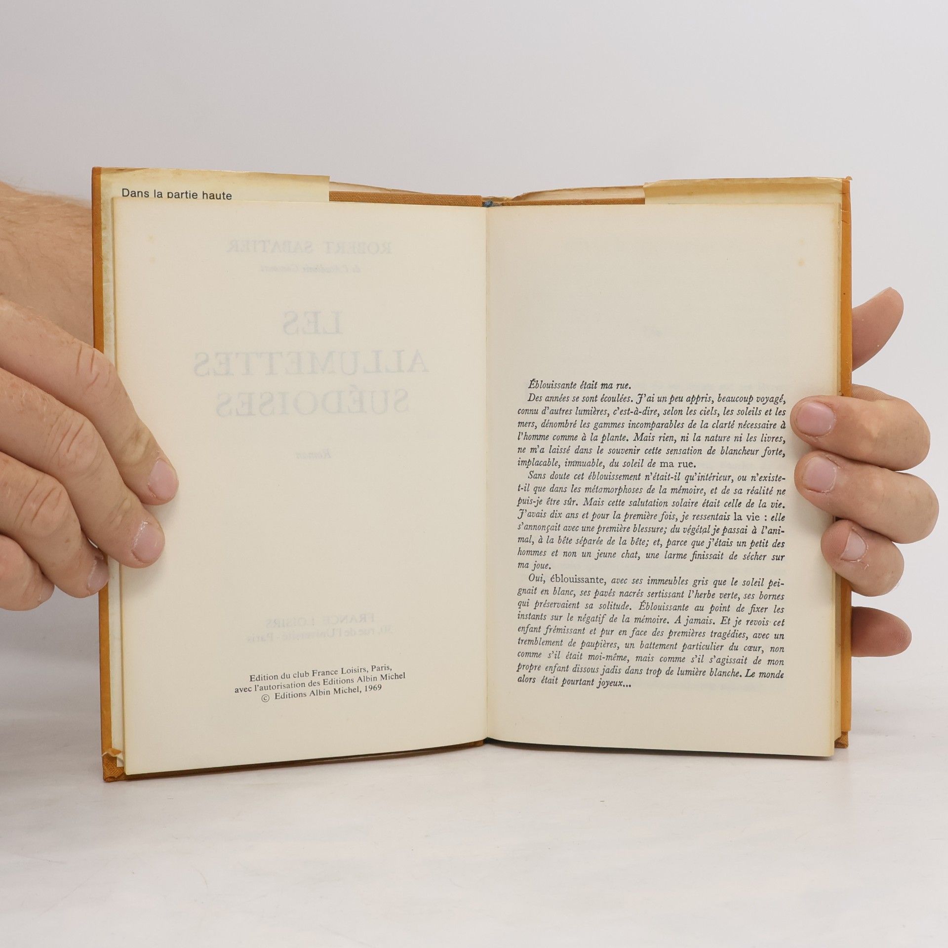 Robert Sabatier Les allumettes suédoises