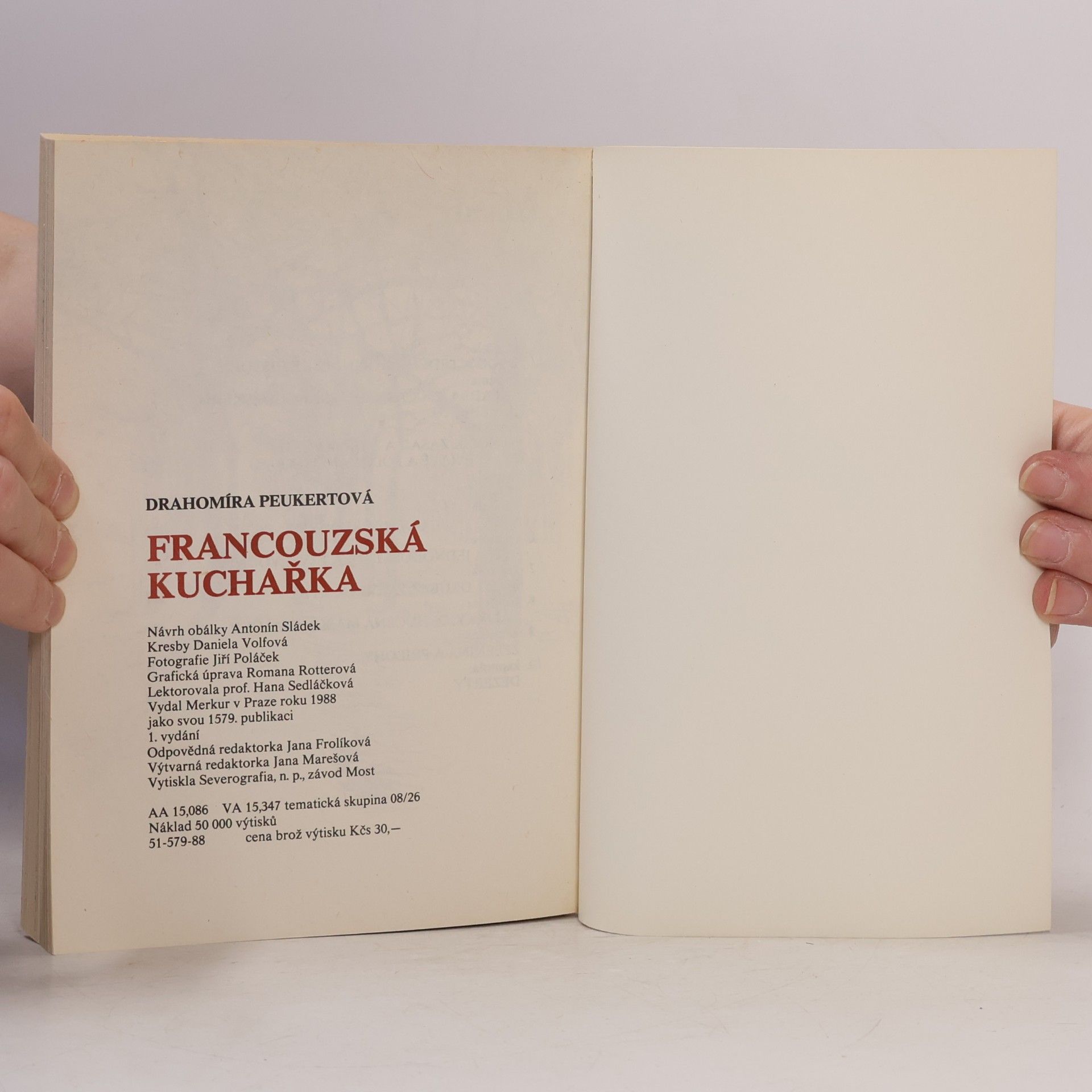 Drahomíra Peukertová Francouzská kuchařka