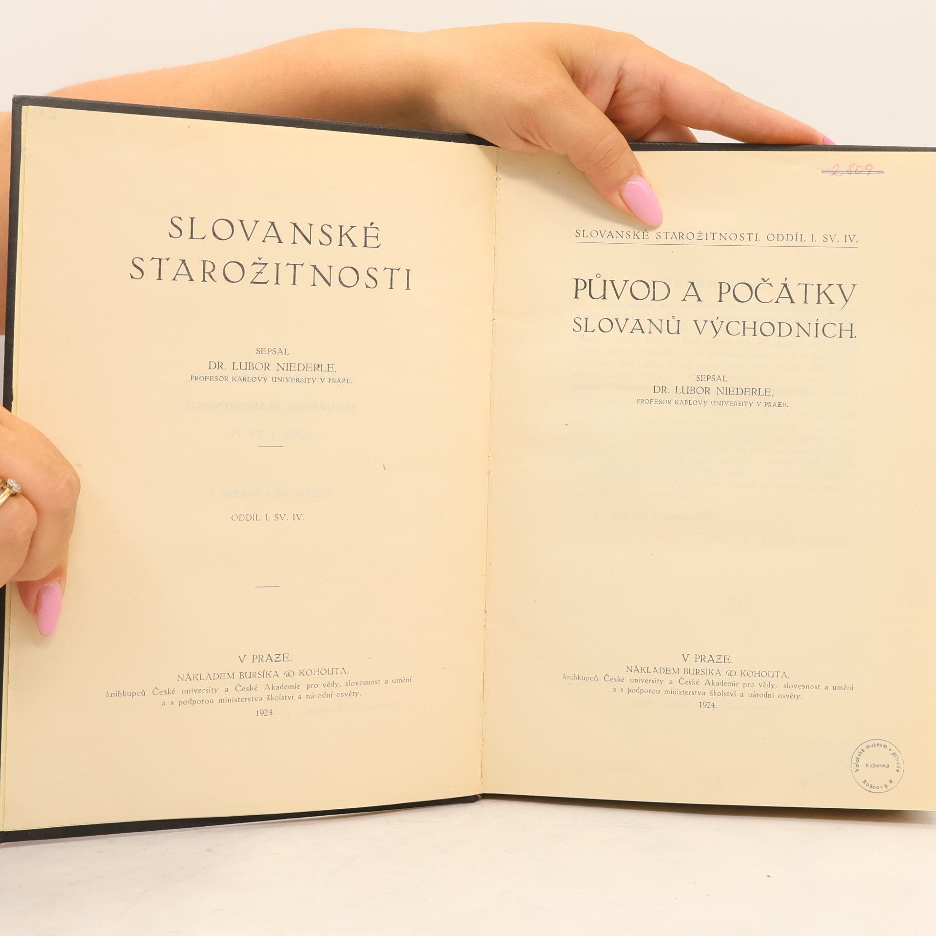 Niederle Lubor Slovanské starožitnosti. Původ a počátky Slovanů východních