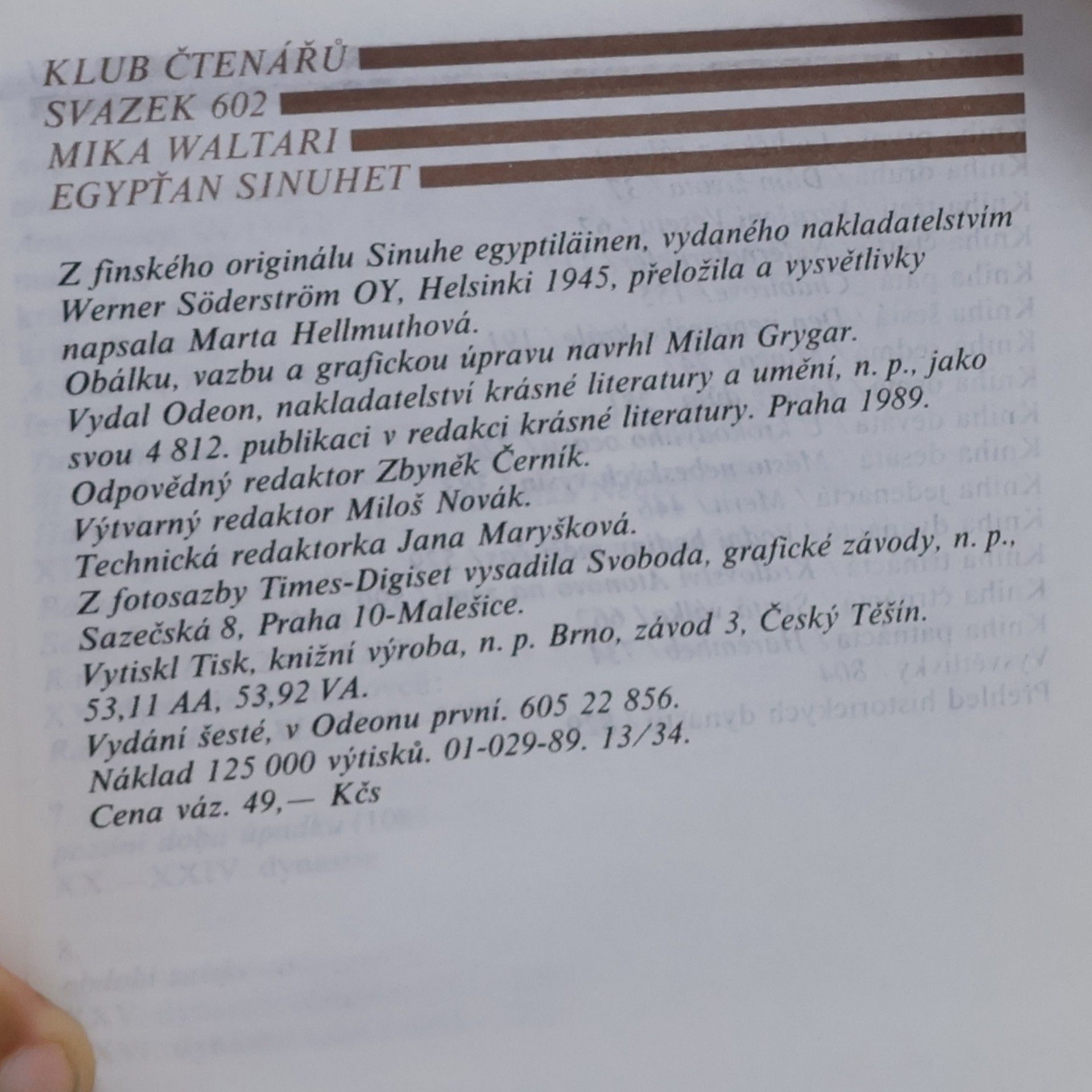 Mika Waltari Egypťan Sinuhet