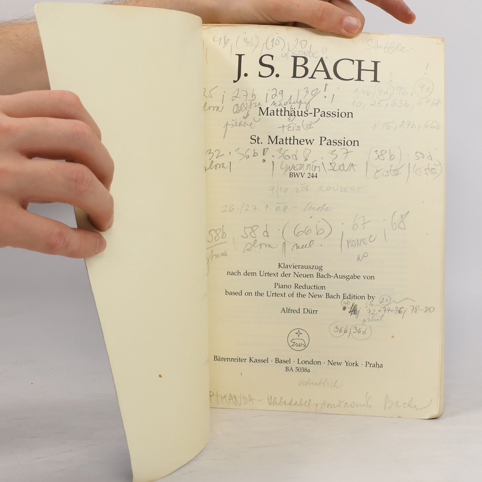 Johann Sebastian Bach Bärenreiter Urtext: Matthäus-Passion / St. Matthew Passion