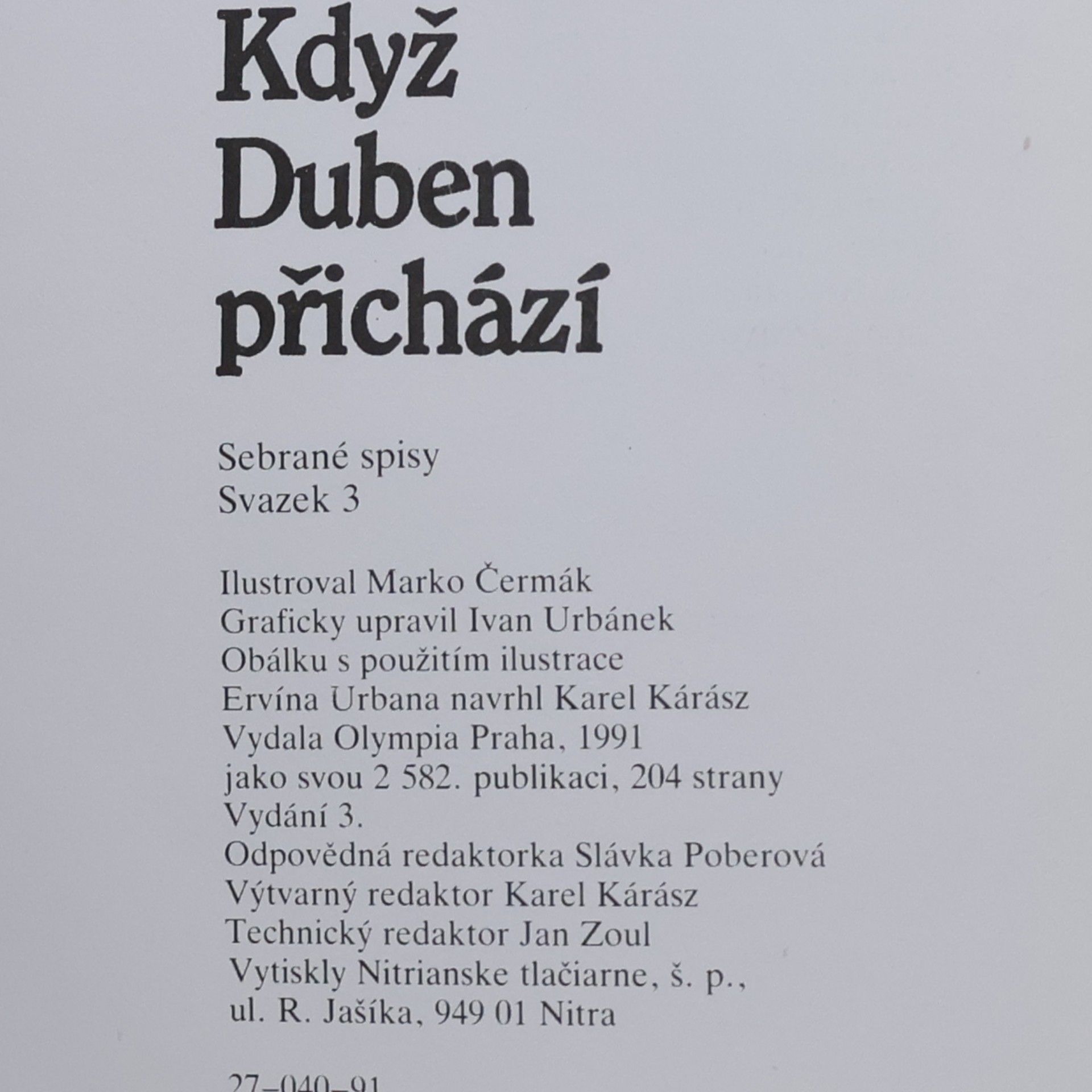 Jaroslav Foglar Když Duben přichází