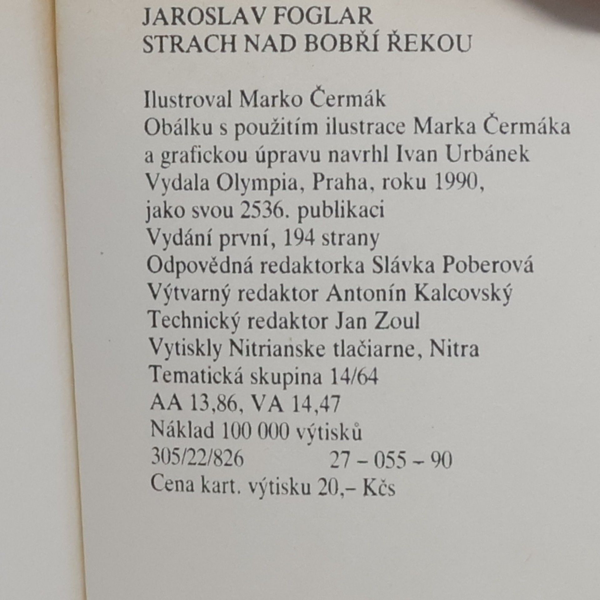 Jaroslav Foglar Strach nad Bobří řekou