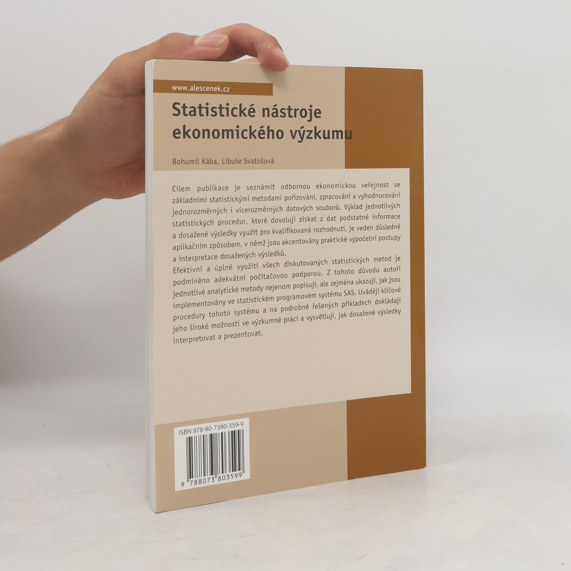 Bohumil Kába Statistické nástroje ekonomického výzkumu