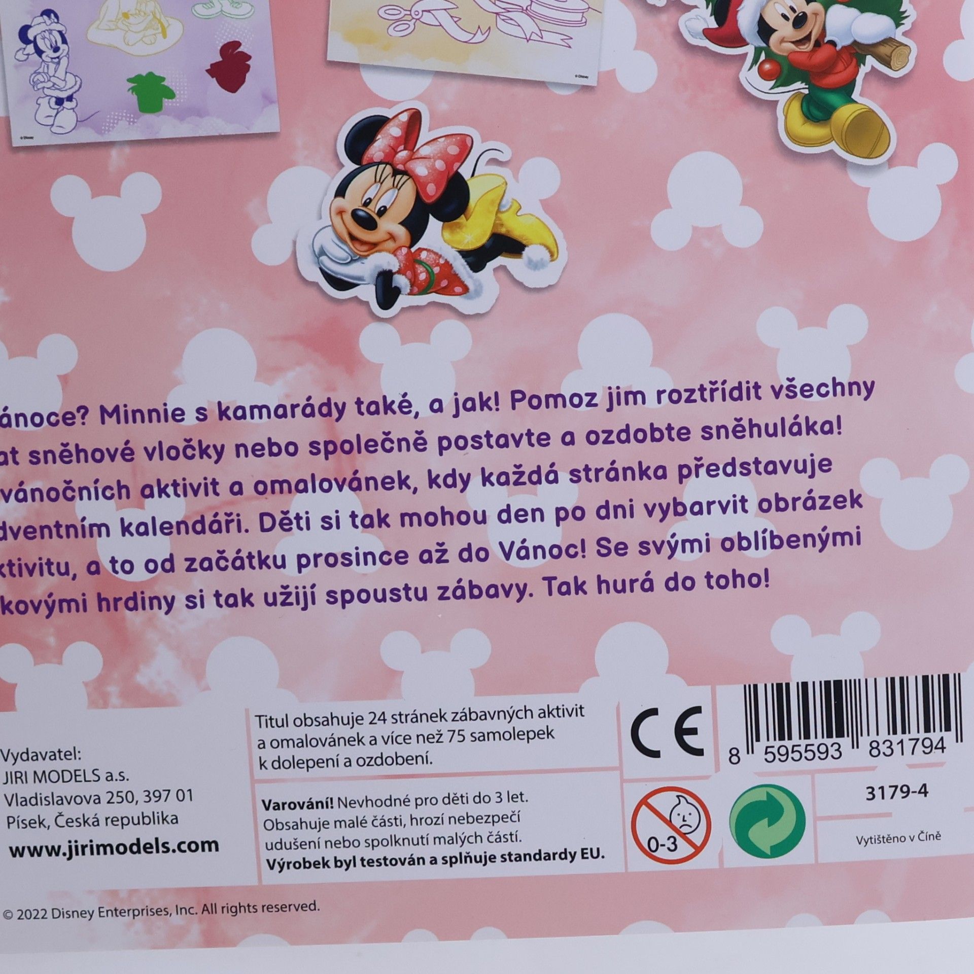 Kolektiv autorů Minnie. Vánoční omalovánky se samolepkami