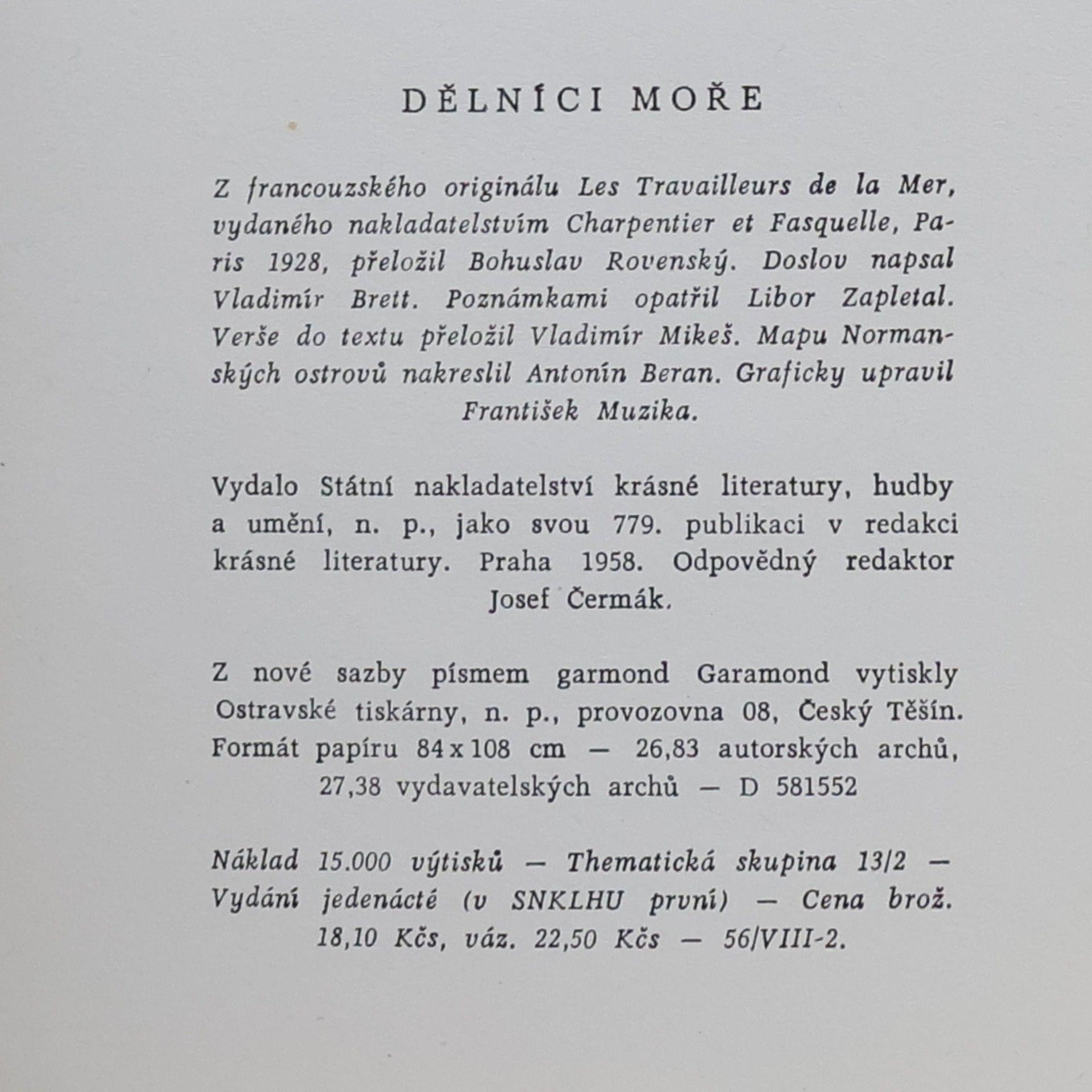 Victor Hugo Dělníci moře