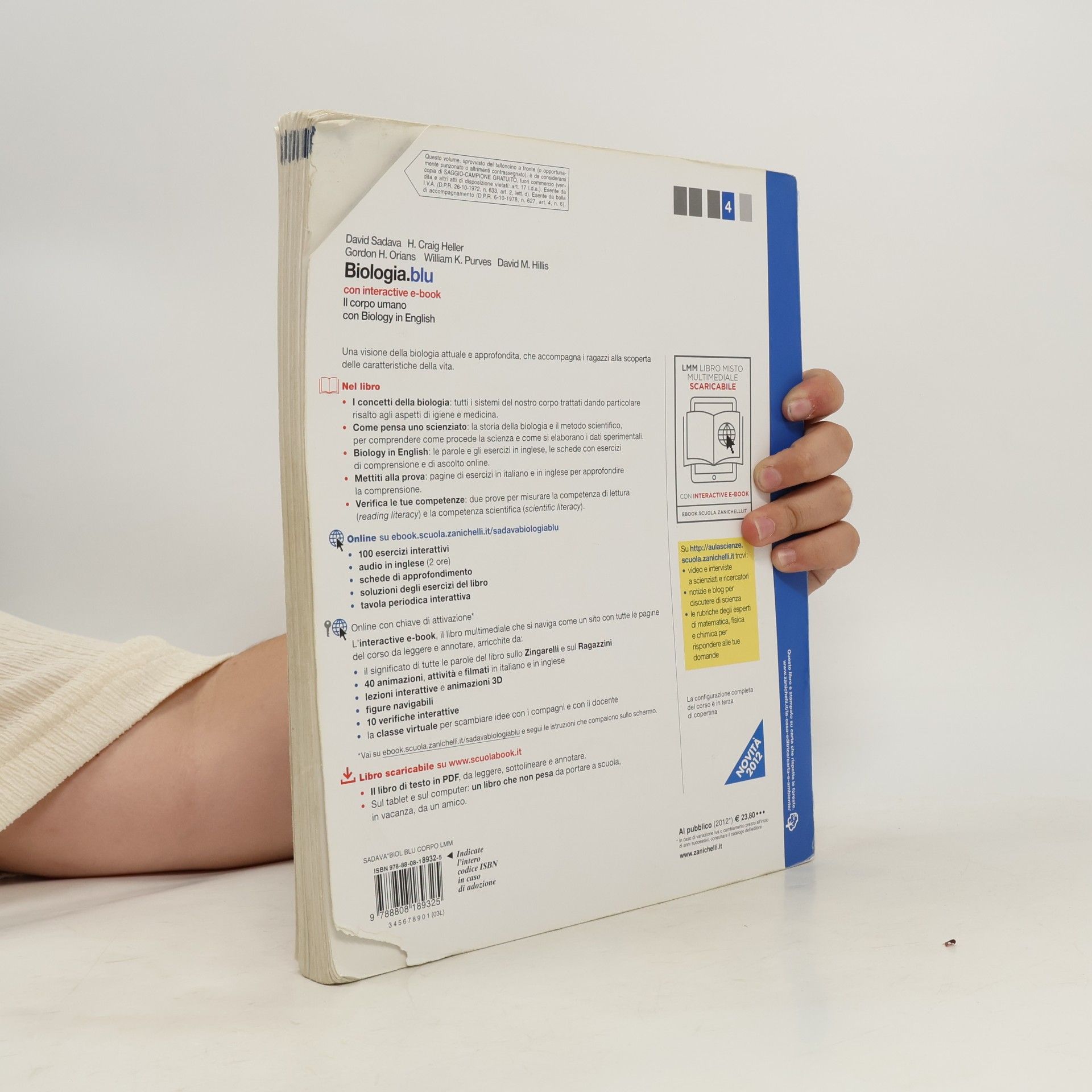 David E. Sadava Biologia.blu. corpo umano. con interactive e-book. per le scuole superiori. con espansione online