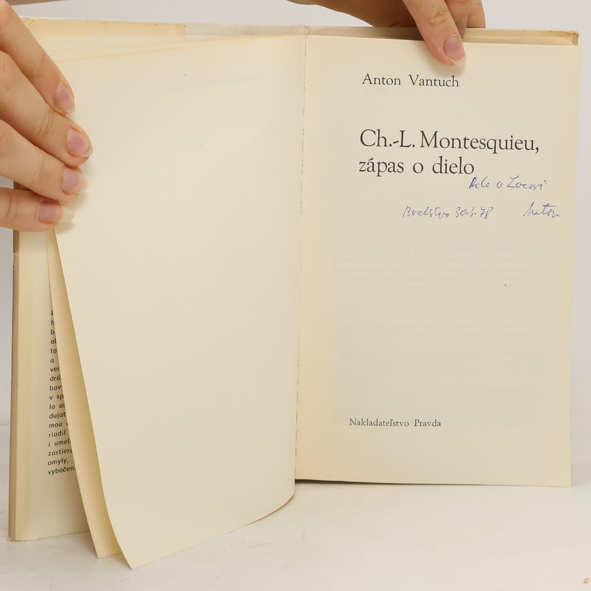Anton Vantuch Ch.-L. Montesquieu. Zápas o dielo