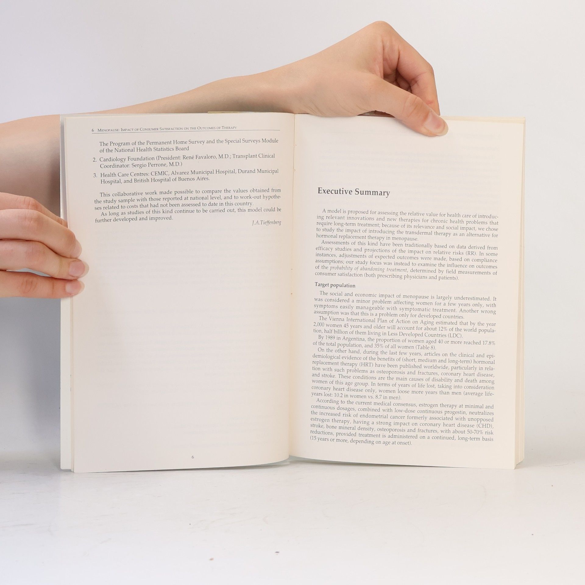 J. A. Tieffenberg Menopause: Socio-economic Analysis of Hormone Replacement Therapy