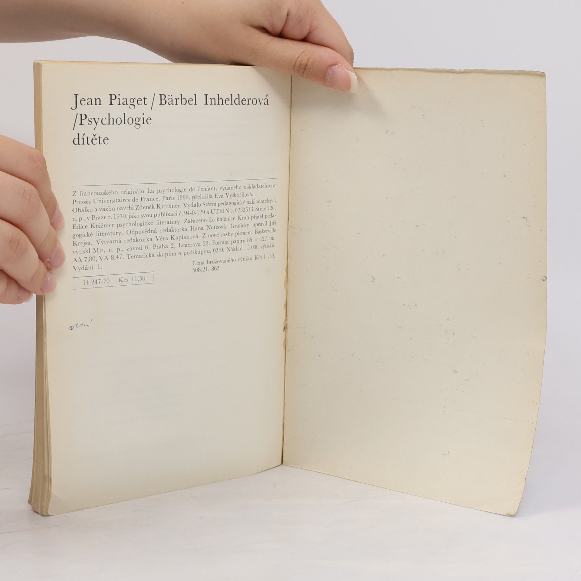 Jean Piaget Psychologie dítěte