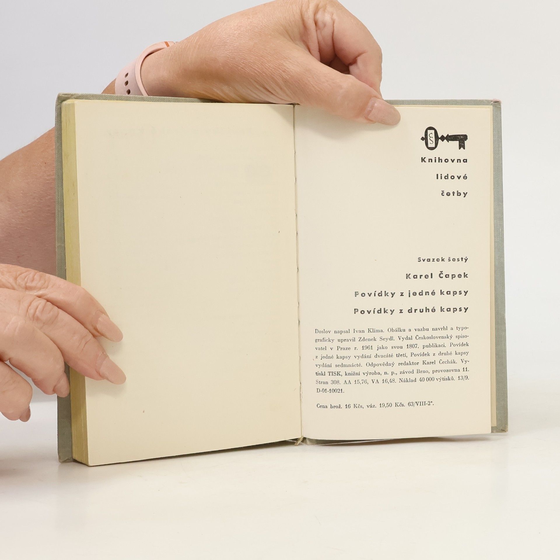 Karel Čapek Povídky z jedné kapsy. Povídky z druhé kapsy