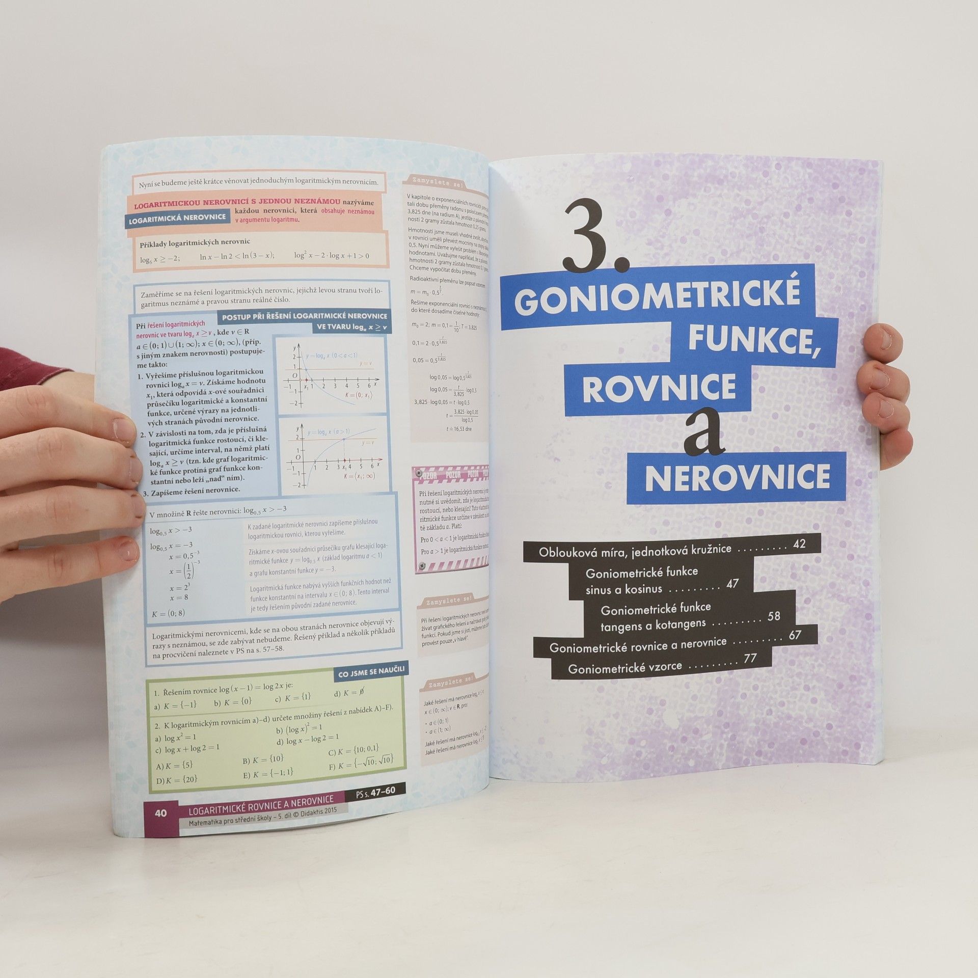 Michaela Cizlerová Matematika pro střední školy. 5. díl, Funkce II